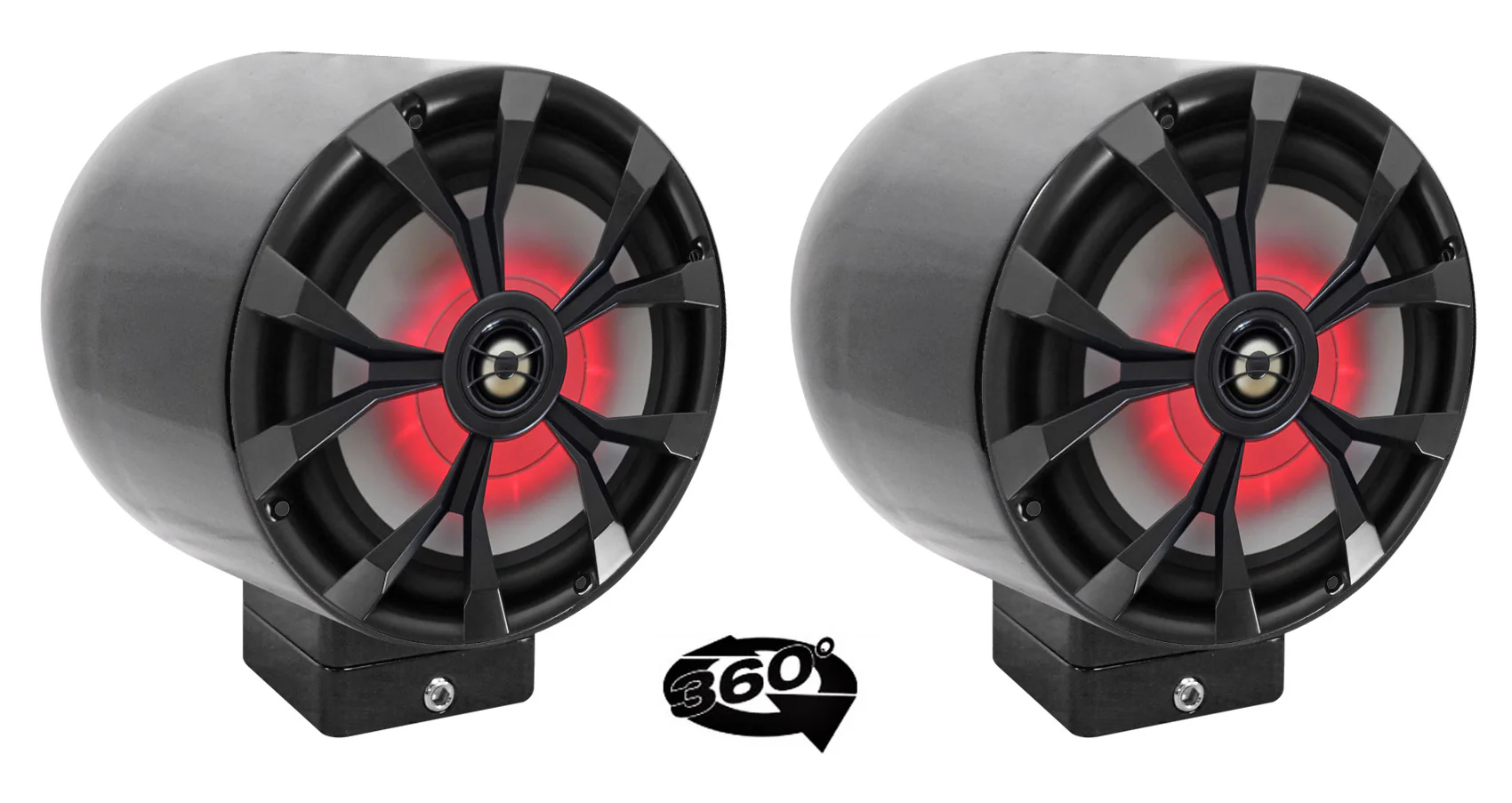 MAC80B Black 7.7" Tower Speaker Pods 2-Pack + MAC360B Swivel Clamps Bundle