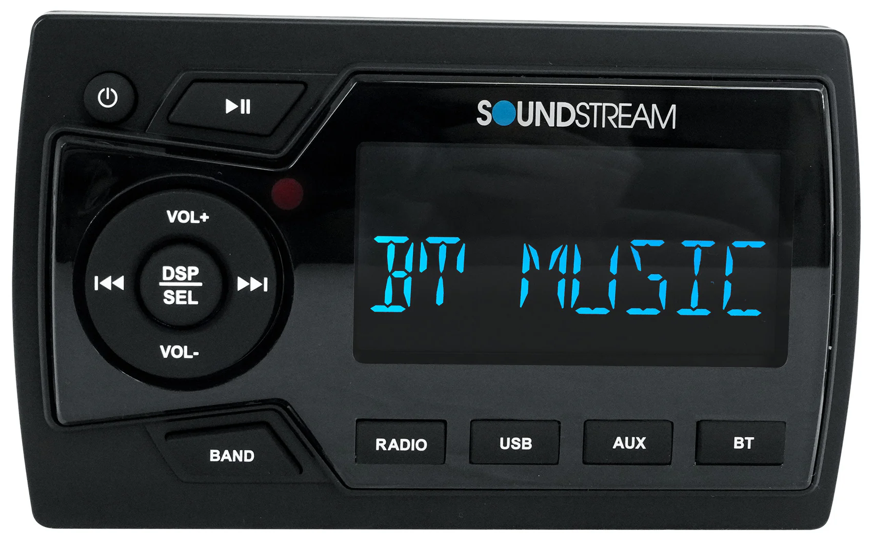 Soundstream MHU-32 Marine ATV/UTV Bluetooth Receiver+(4) Black 6.5" LED Speakers - Image 8