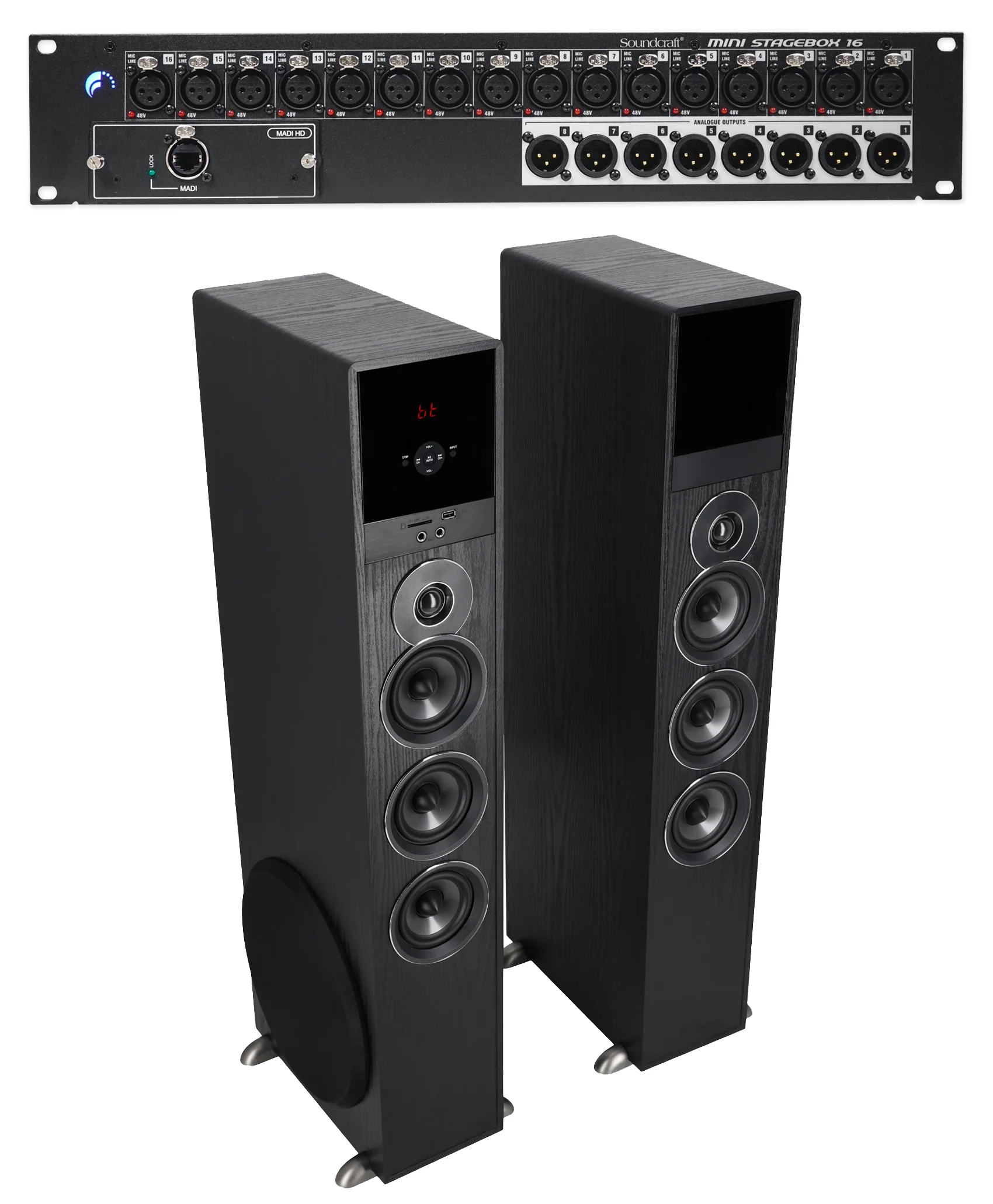 Soundcraft Mini Stagebox 16R 2U MSB16R 16x8 Analogue +Free Home Theater System