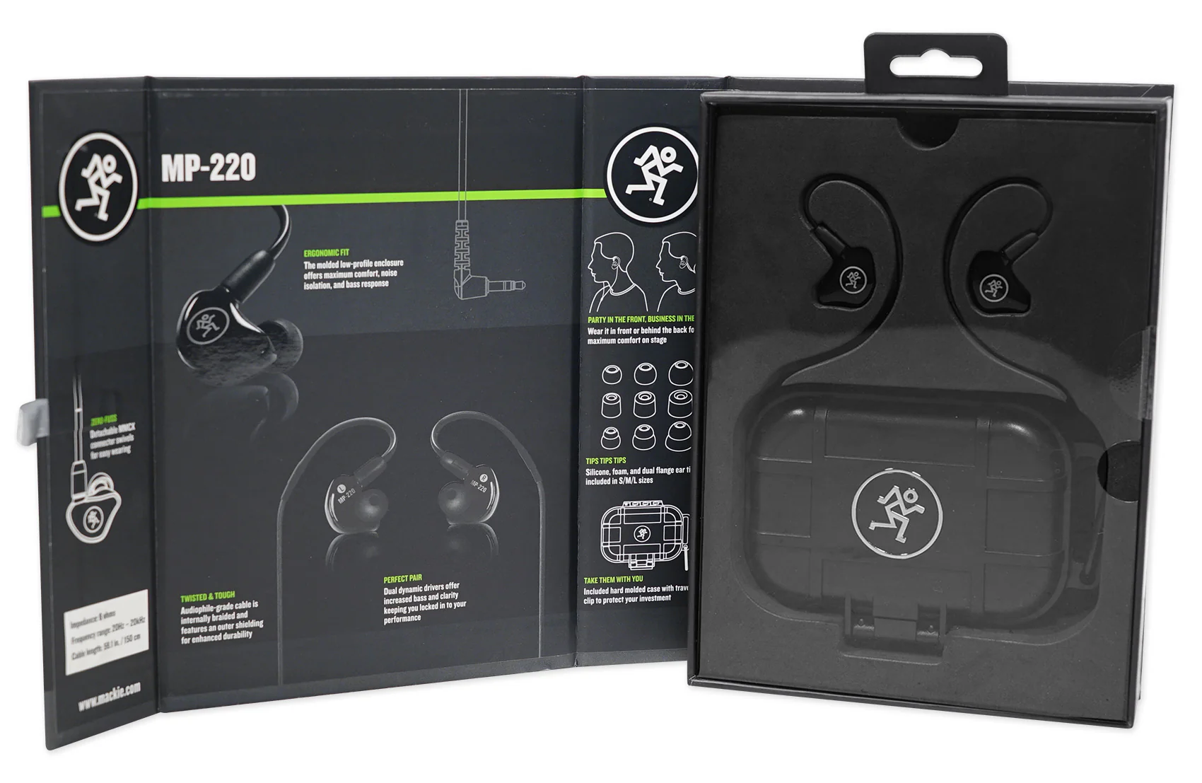 Mackie MP-220 Dual Dynamic Driver Pro In-Ear Monitors+Molded Carry Case+Backpack - Image 9