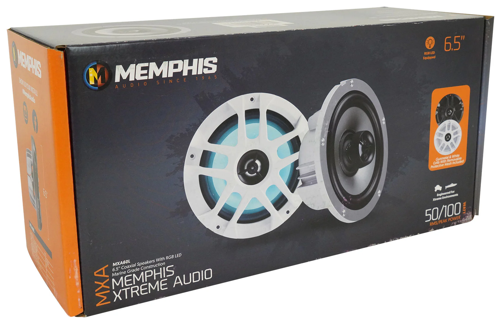Pair Memphis Audio MXA60L 100w 6.5" Marine Boat Wakeboard Tower Speakers w/LED - Image 21