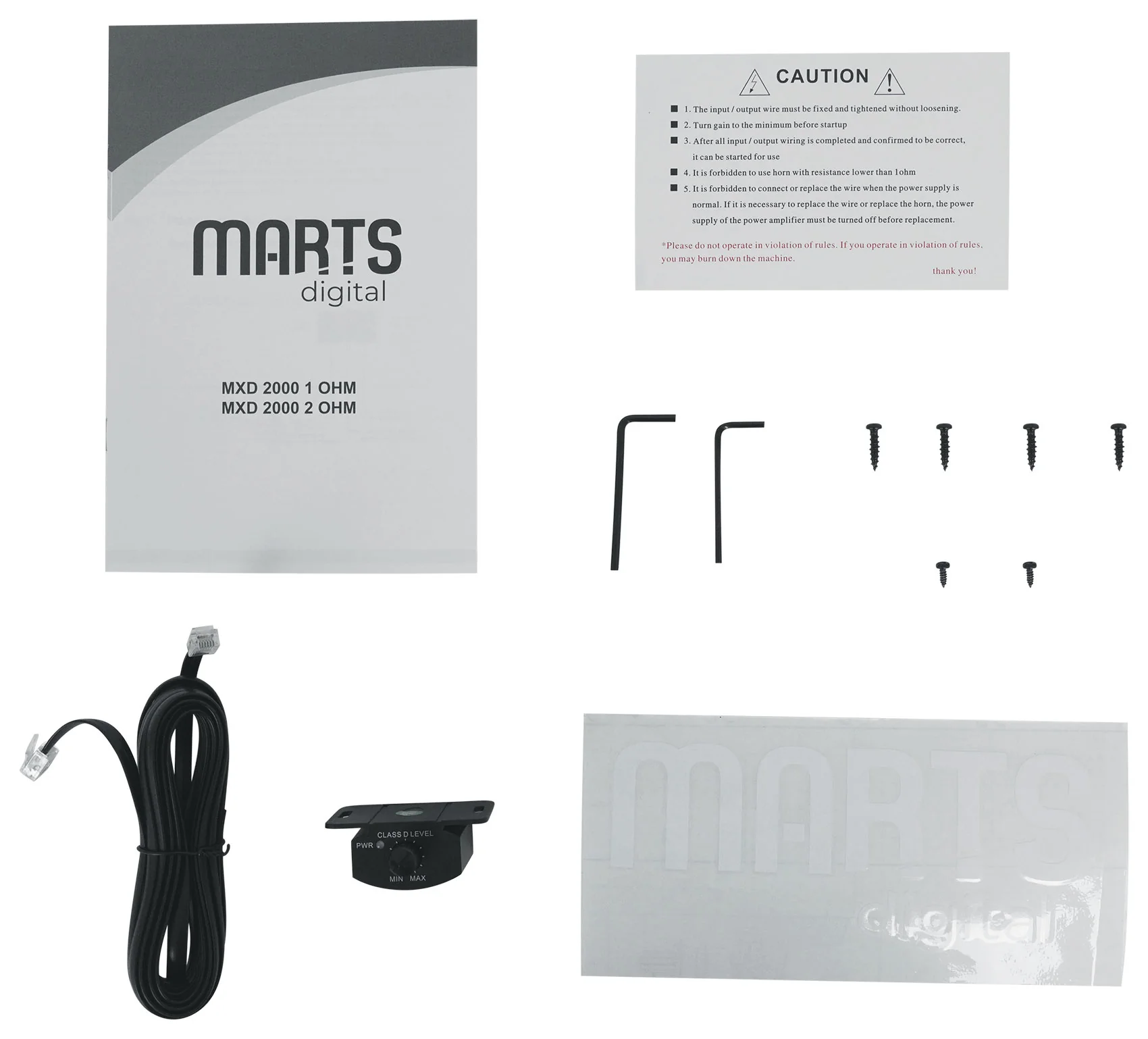 Marts Digital MXD 2000 2 OHM 2000w RMS Mono Car Amplifier+Bass Knob+OFC Amp Kit - Image 11