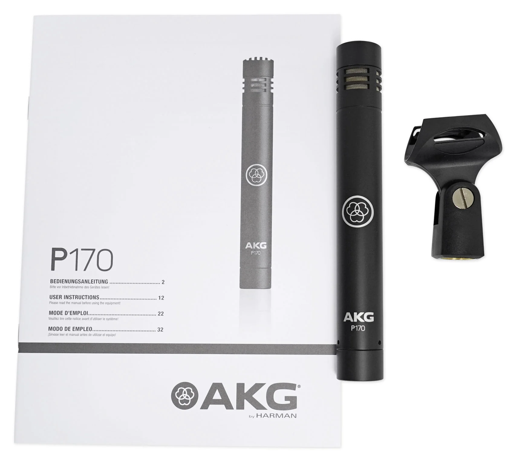 AKG P170 Studio Condenser Pencil Microphone Recording Instrument Drum Mic+Boom - Image 5