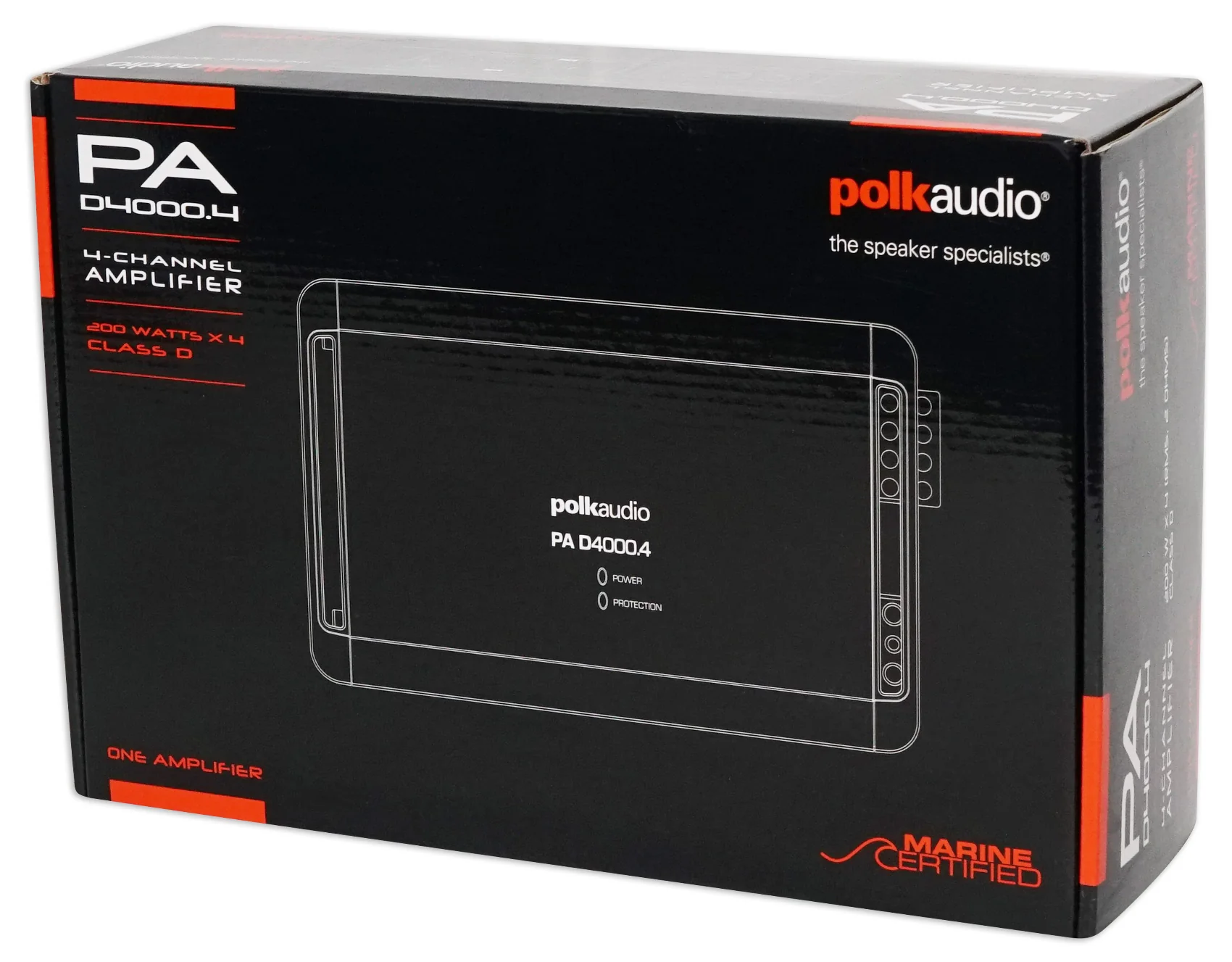 Polk Audio PAD4000.4 800w RMS 4-Channel Marine Boat Amplifier+Amp Kit PA D4000.4 - Image 18