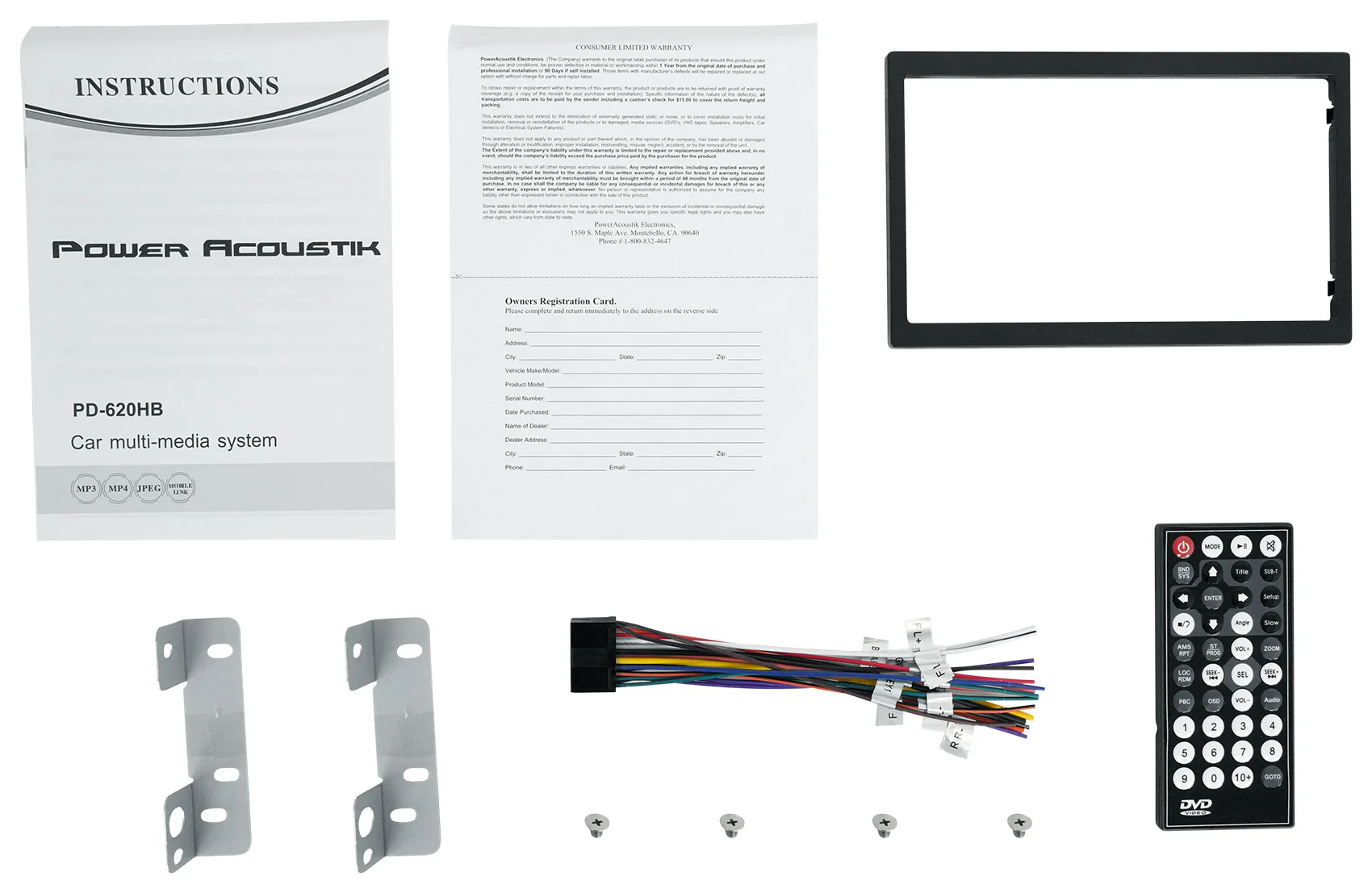 Power Acoustik PD-620HB 6.2” Car Monitor DVD/CD Receiver w/Bluetooth+Back-up Cam - Image 10
