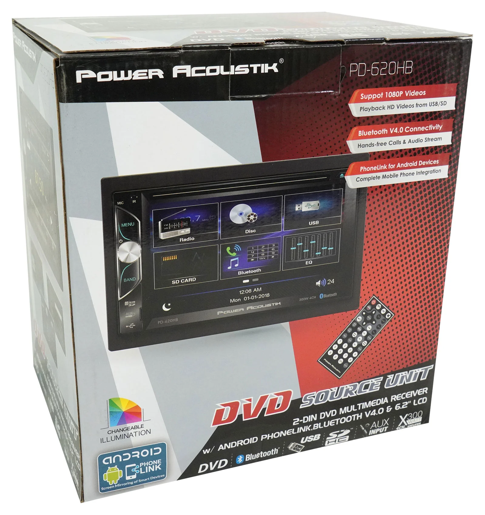Power Acoustik PD-620HB 6.2” Car Monitor DVD/CD Receiver w/Bluetooth+Back-up Cam - Image 11