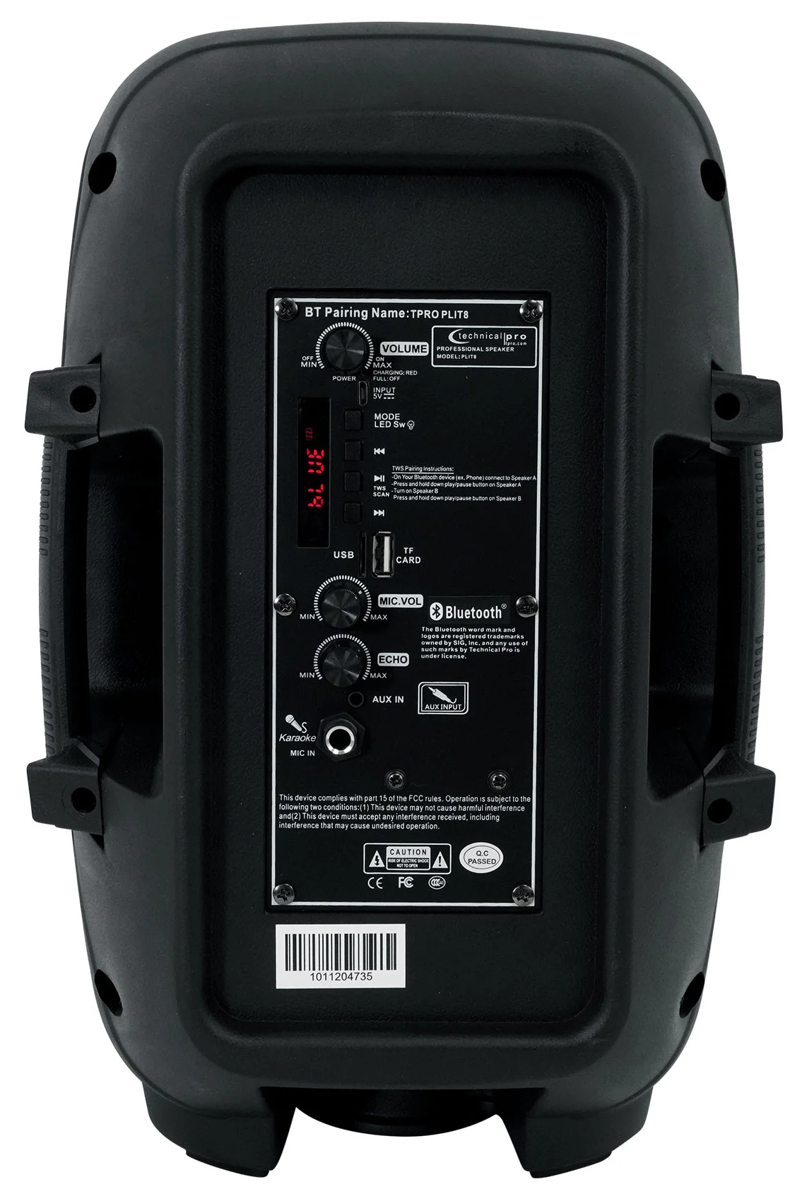 Technical Pro PLIT8 Portable 8" Bluetooth Party Speaker w/LED+Stand+Microphone - Image 16