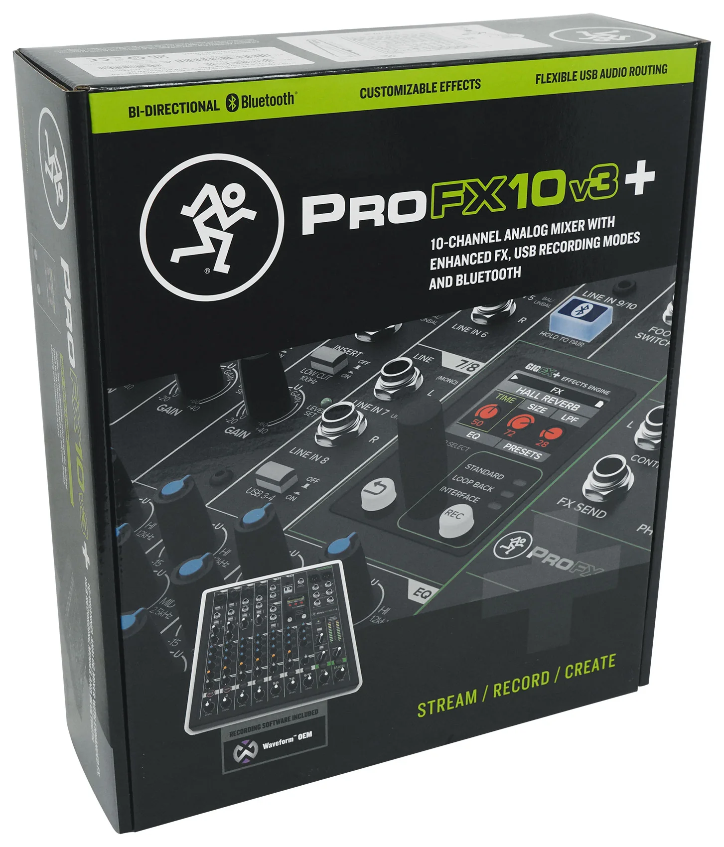 Mackie ProFX10v3+ 10-Channel Enhanced Effects Mixer w/USB+(3) Mics ProFX10 v3+ - Image 3