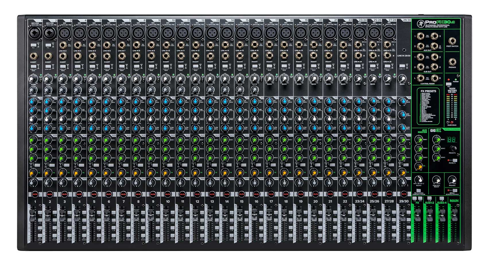 Mackie ProFX30v3 30-Channel 4-Bus Effects Mixer ProFX30 v3+50 Ft XLR Snake Cable - Image 2
