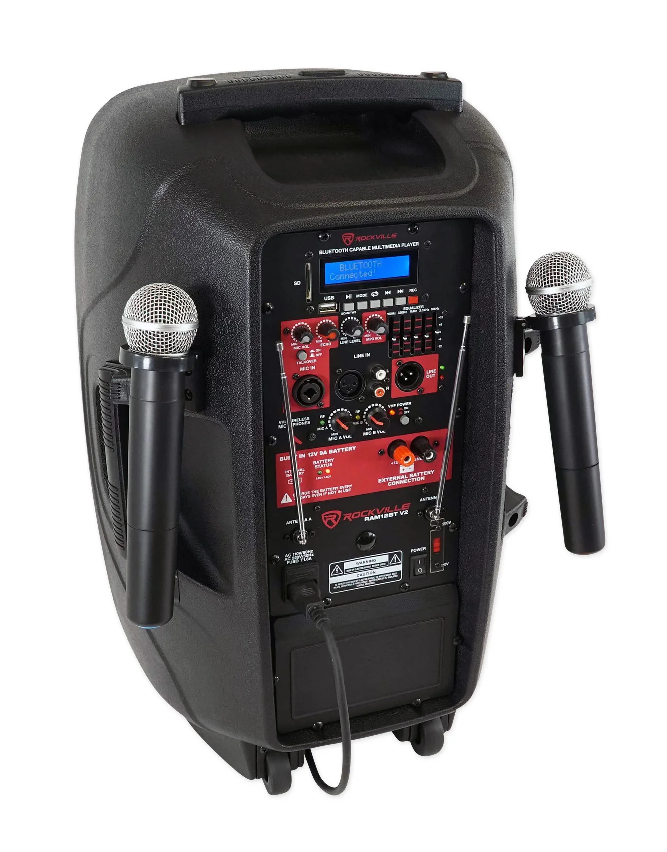 RAM12BT Rechargeable PA Speaker + RWM1202VH Wireless Mic System Bundle - Image 5