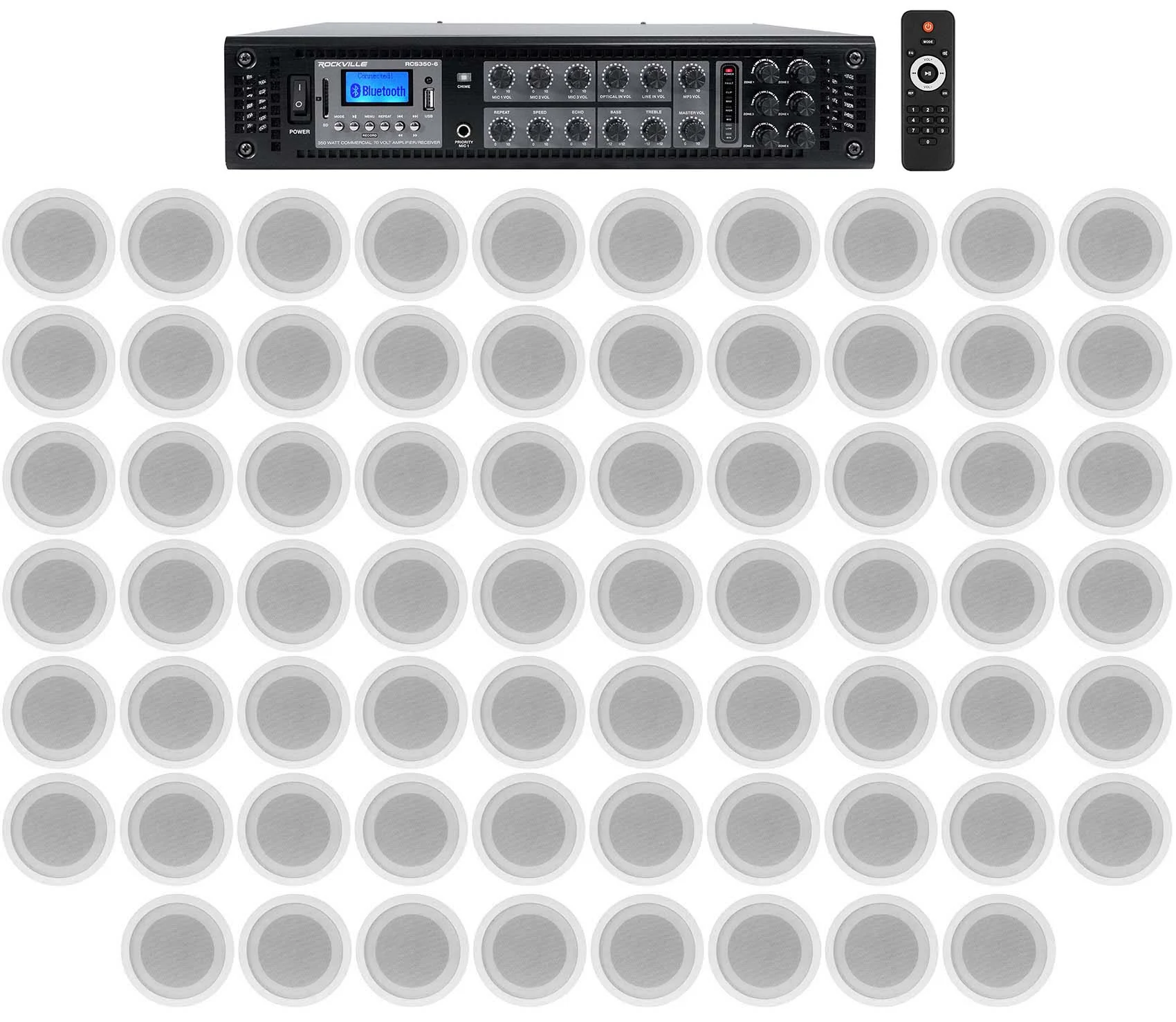 CCL5T White 68-Pack + RCS350-6 Amplifier Bundle