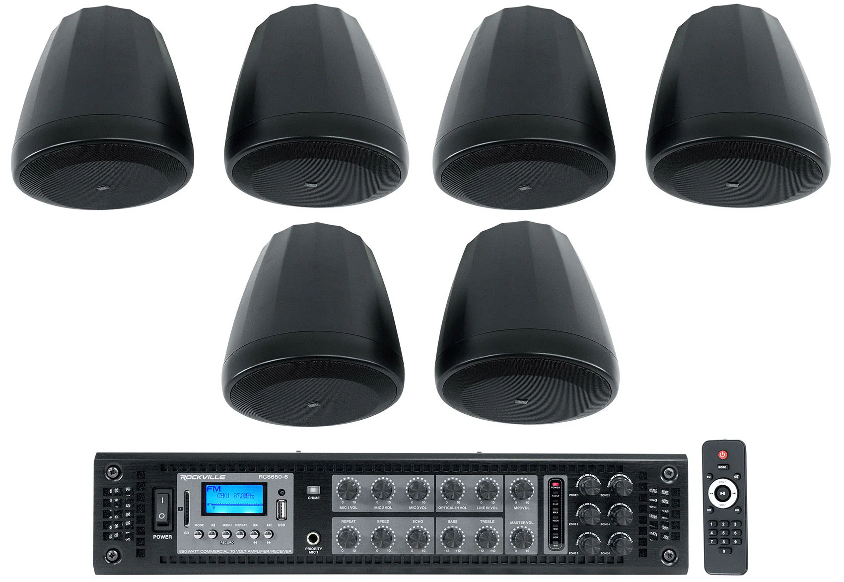 Control 67 P/T Black 6-Pack + RCS650-6 Bundle