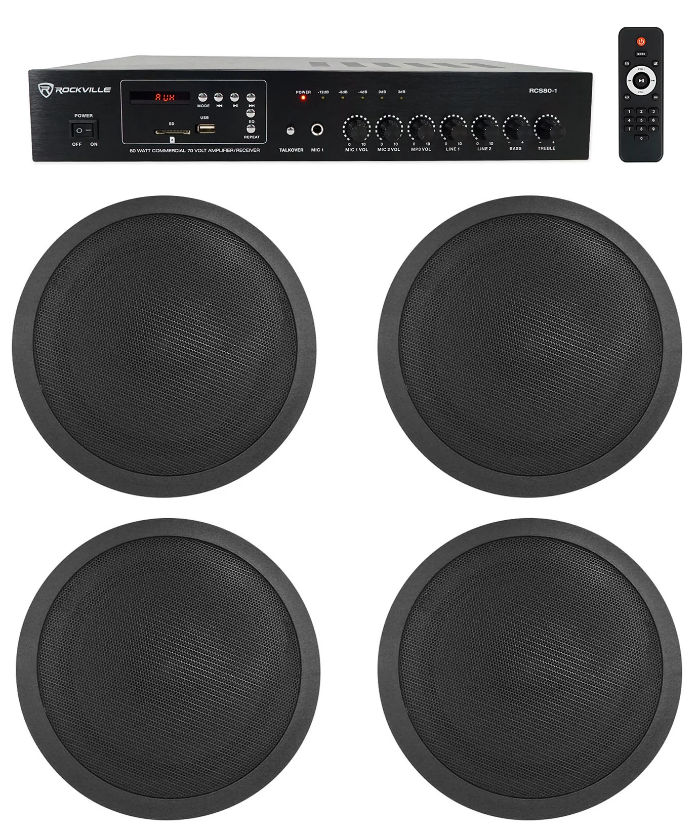 CCL6T Black 4-Pack + RCS80-1 Bundle