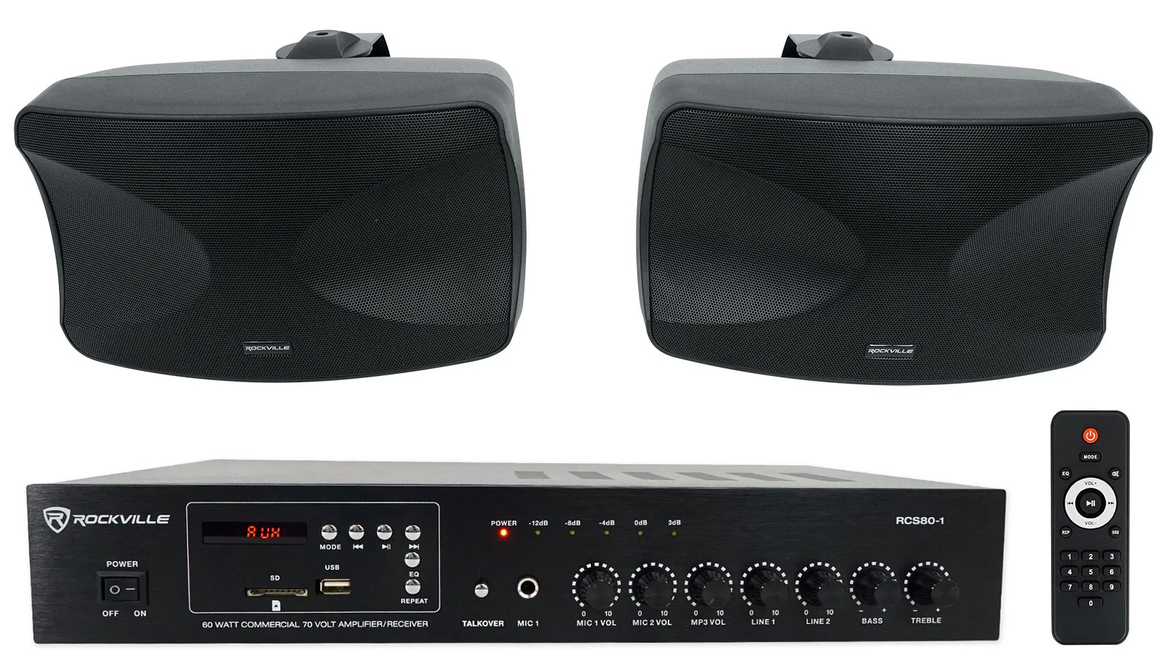 RCS80-1 + WET-44 PRO Black Speakers Bundle