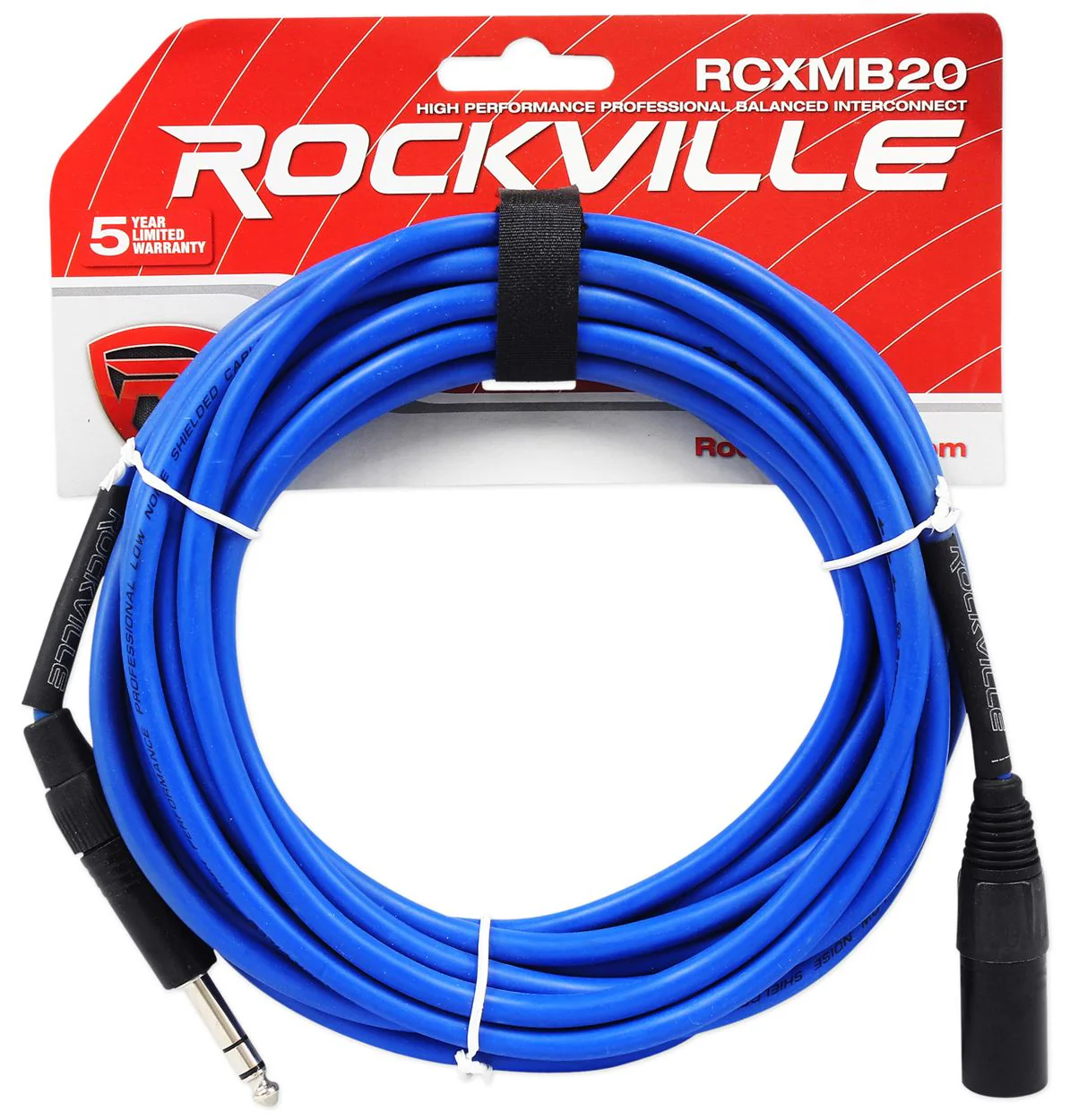 REAN XLR Male to 1/4" TRS 20' Cables 4-Pack (4 Colors) Bundle - Image 4