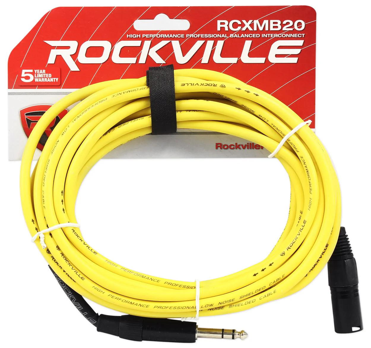 REAN XLR Male to 1/4" TRS 20' Cables 4-Pack (4 Colors) Bundle - Image 8