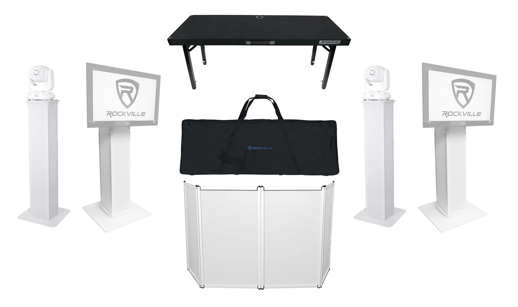 RFAAW DJ Facade + Totems 2-Pack + TV Totems 2-Pack + Table Bundle