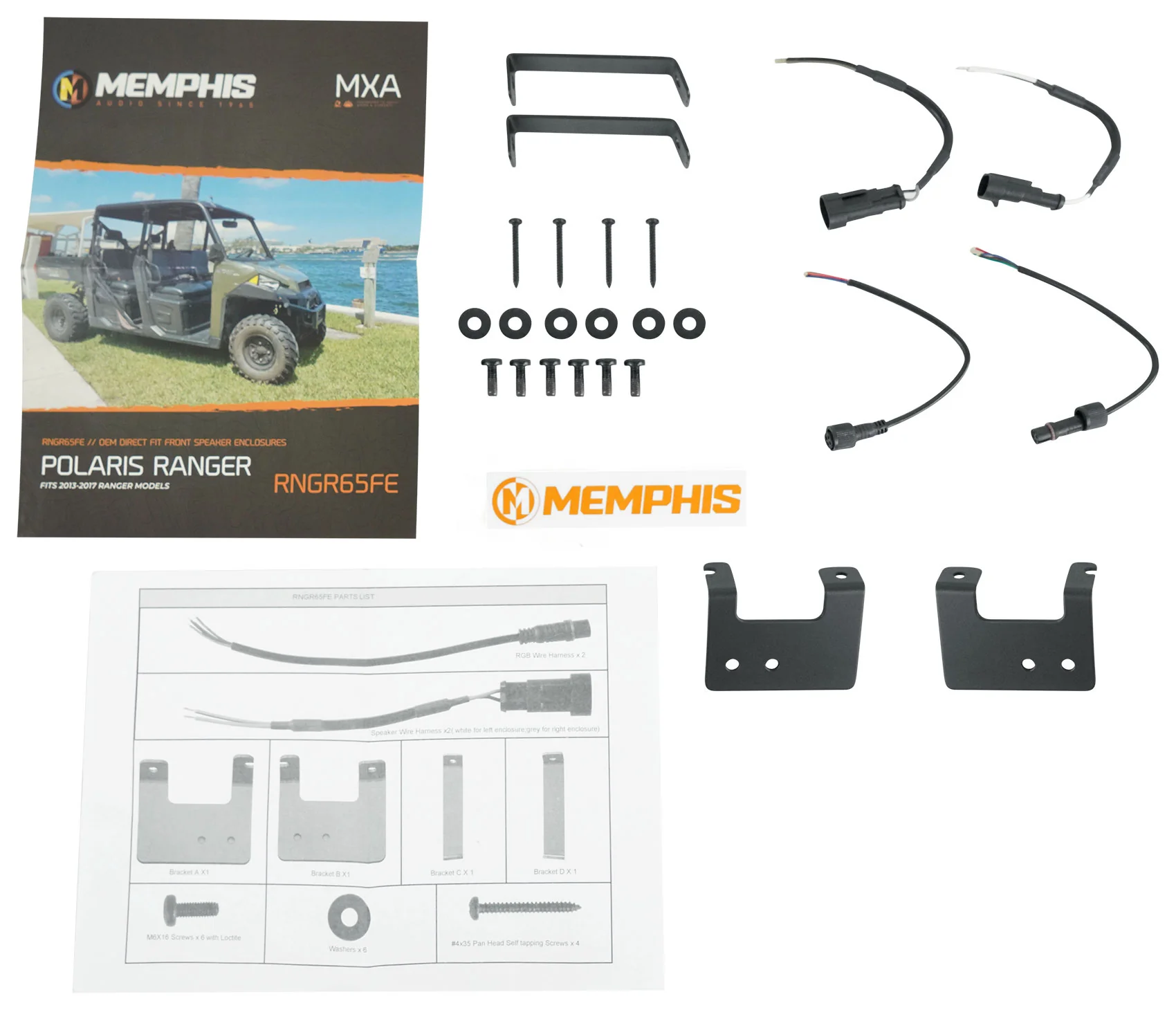 2 Memphis RNGR65FE Speakers+Pods+Tower Speakers For 2013-17 Polaris Ranger XP900 - Image 17