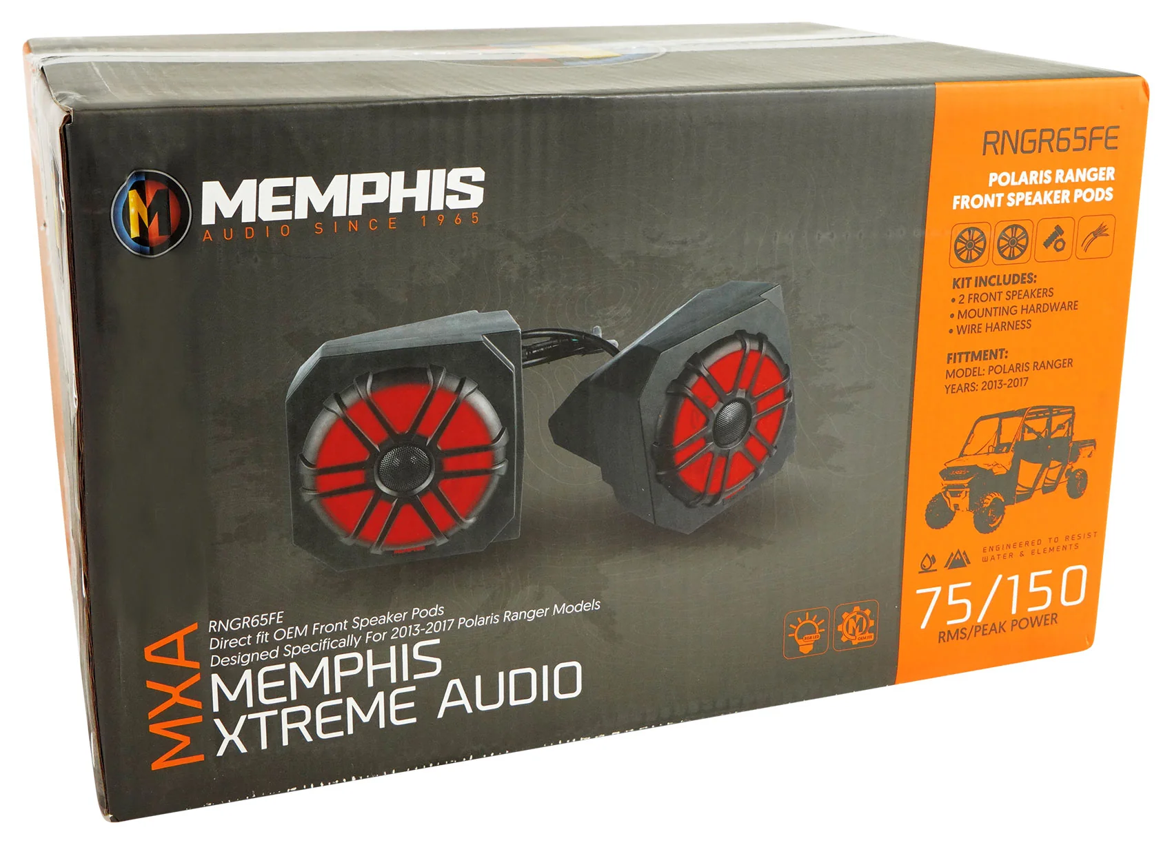 2 Memphis RNGR65FE Speakers+Pods+Tower Speakers For 2013-17 Polaris Ranger XP900 - Image 18