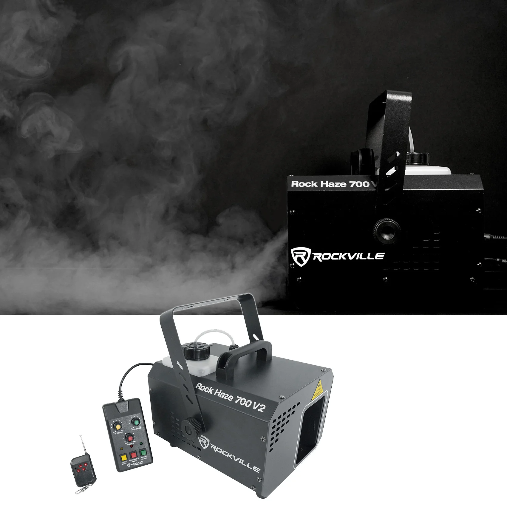 ROCKHAZE 700 Haze Machine + Mini Par UV LED Bundle - Image 2