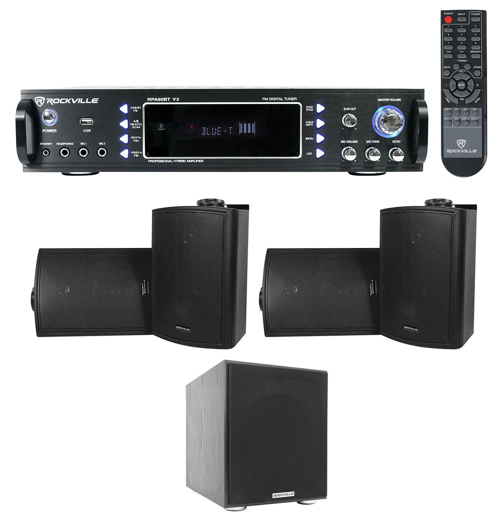 HP5S-8 Black 4-Pack + Rock Shaker 8 Sub Bundle