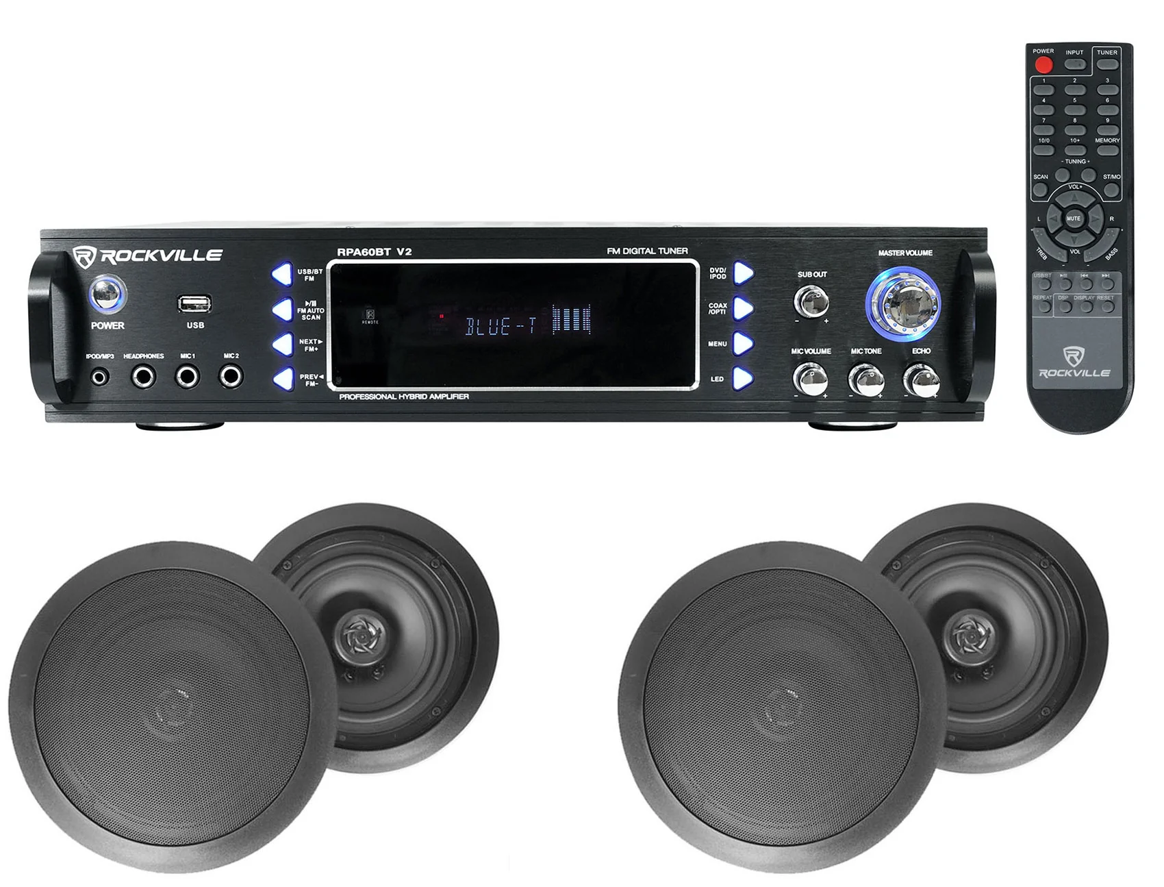 HC85 Black 4-Pack + RPA60BT Bluetooth Receiver Bundle