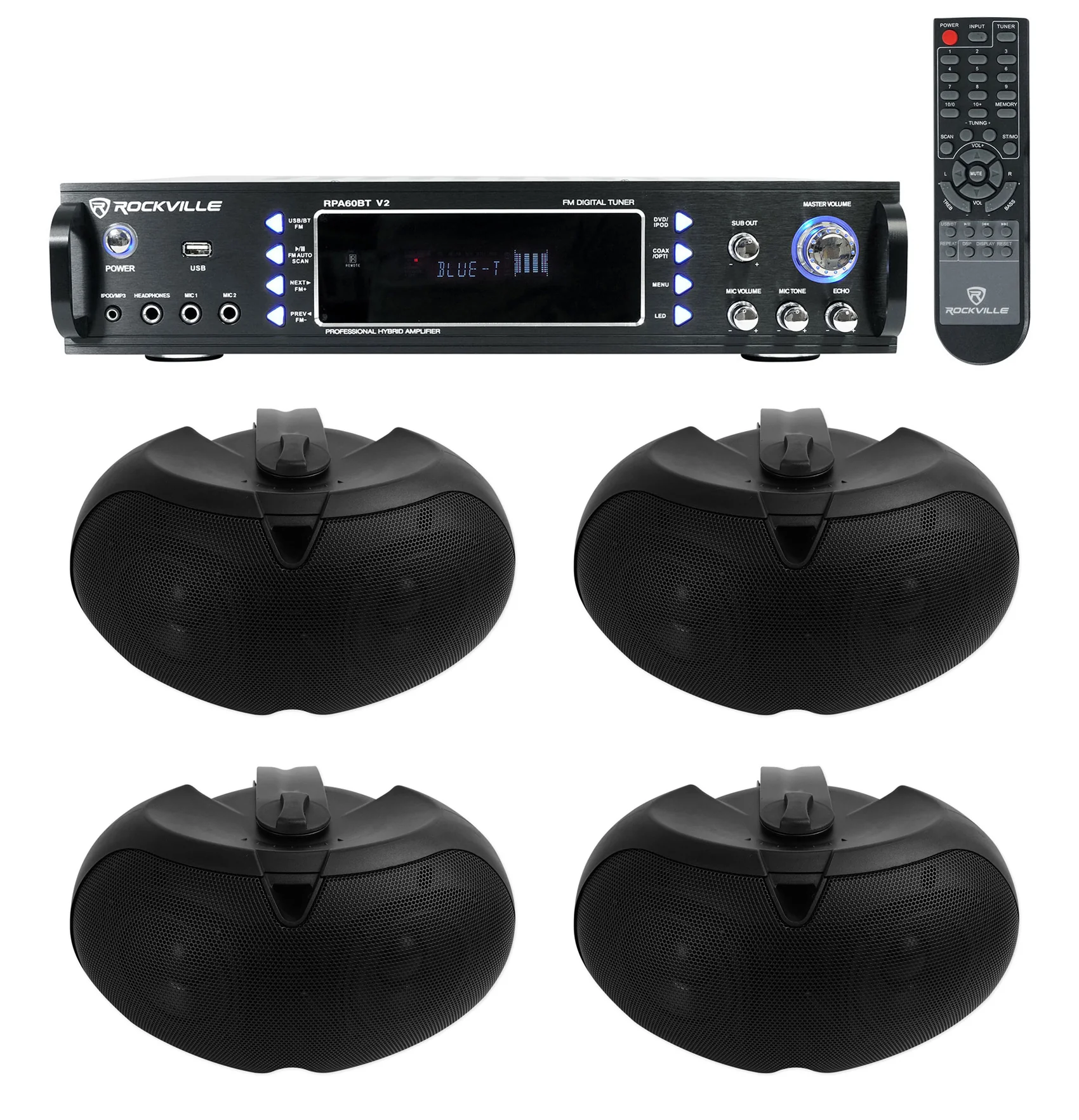 RPA60BT V2 + D4-8 Black 4-Pack Bundle
