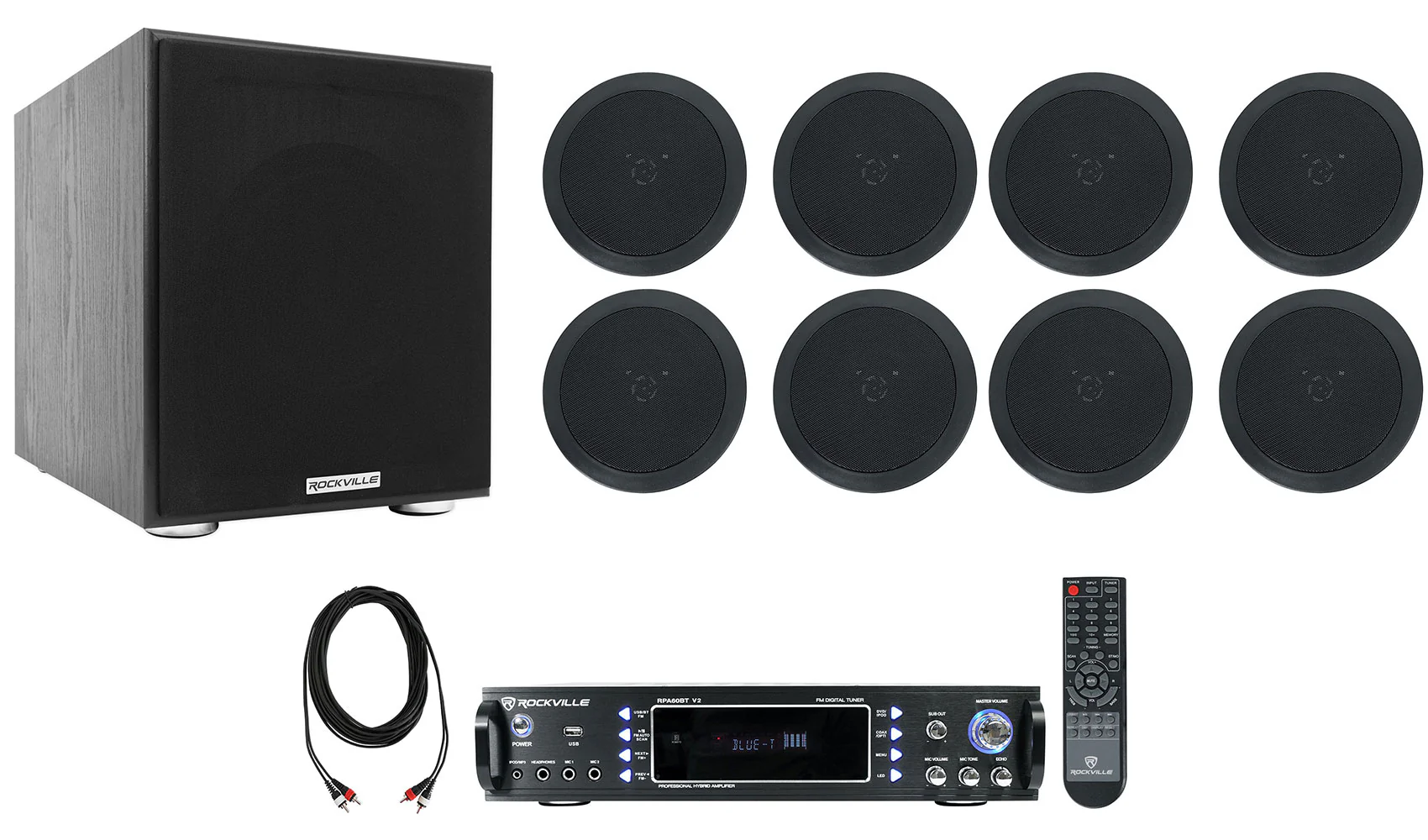 RPA60BT V2 + HC55-16 Black 8-Pack + Rock Shaker 8 Bundle