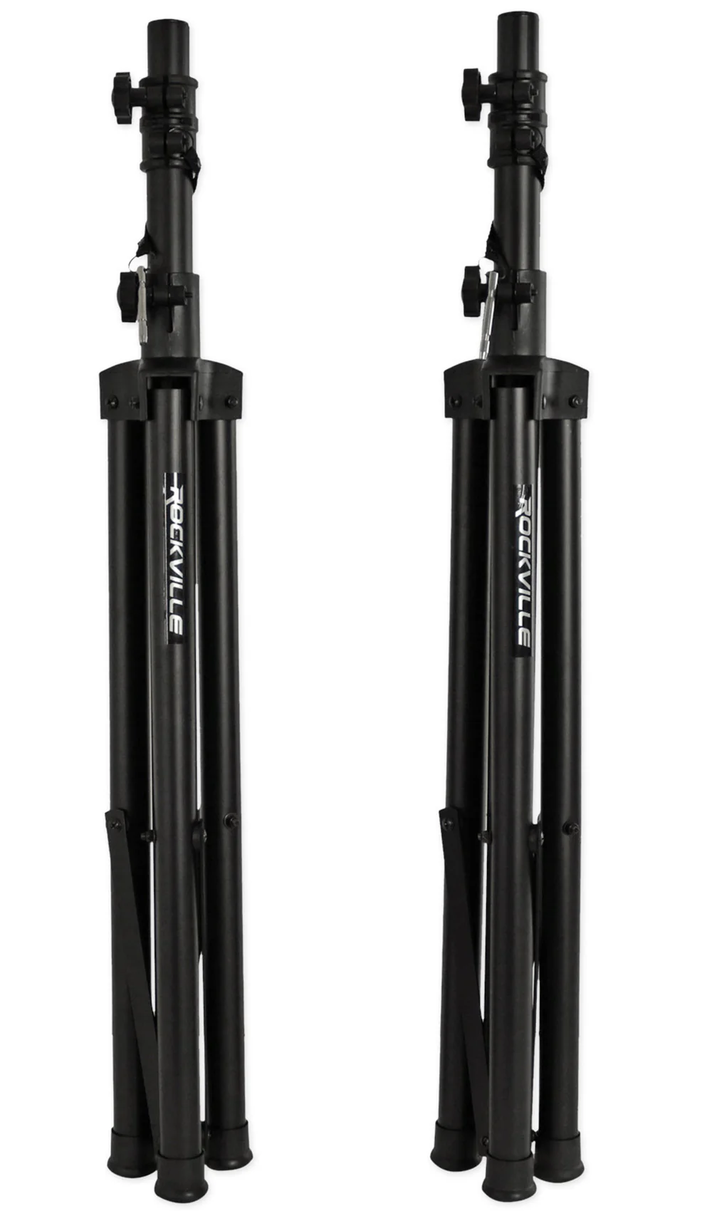Pair Rockville Tripod DJ PA Speaker Stands Adjustable Height - Image 2