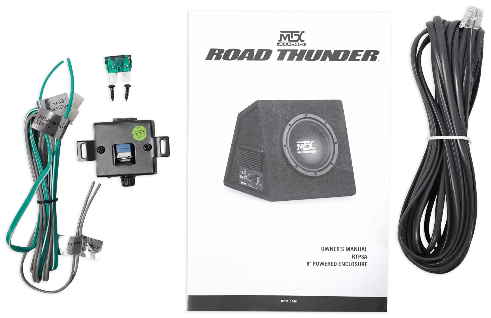 MTX RTP8A 8" 120w RMS Powered Subwoofer In Vented Sub Box Enclosure+Wire Kit - Image 7