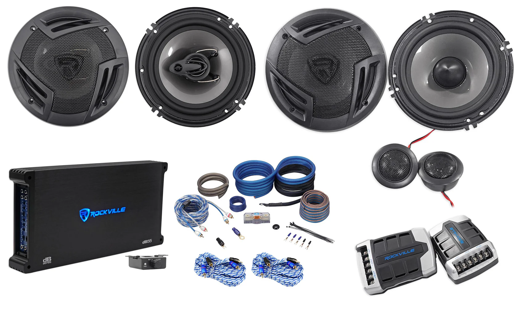 RV65.2C Component + RV6.3A Coaxial + dB55 5-Channel Amp Bundle