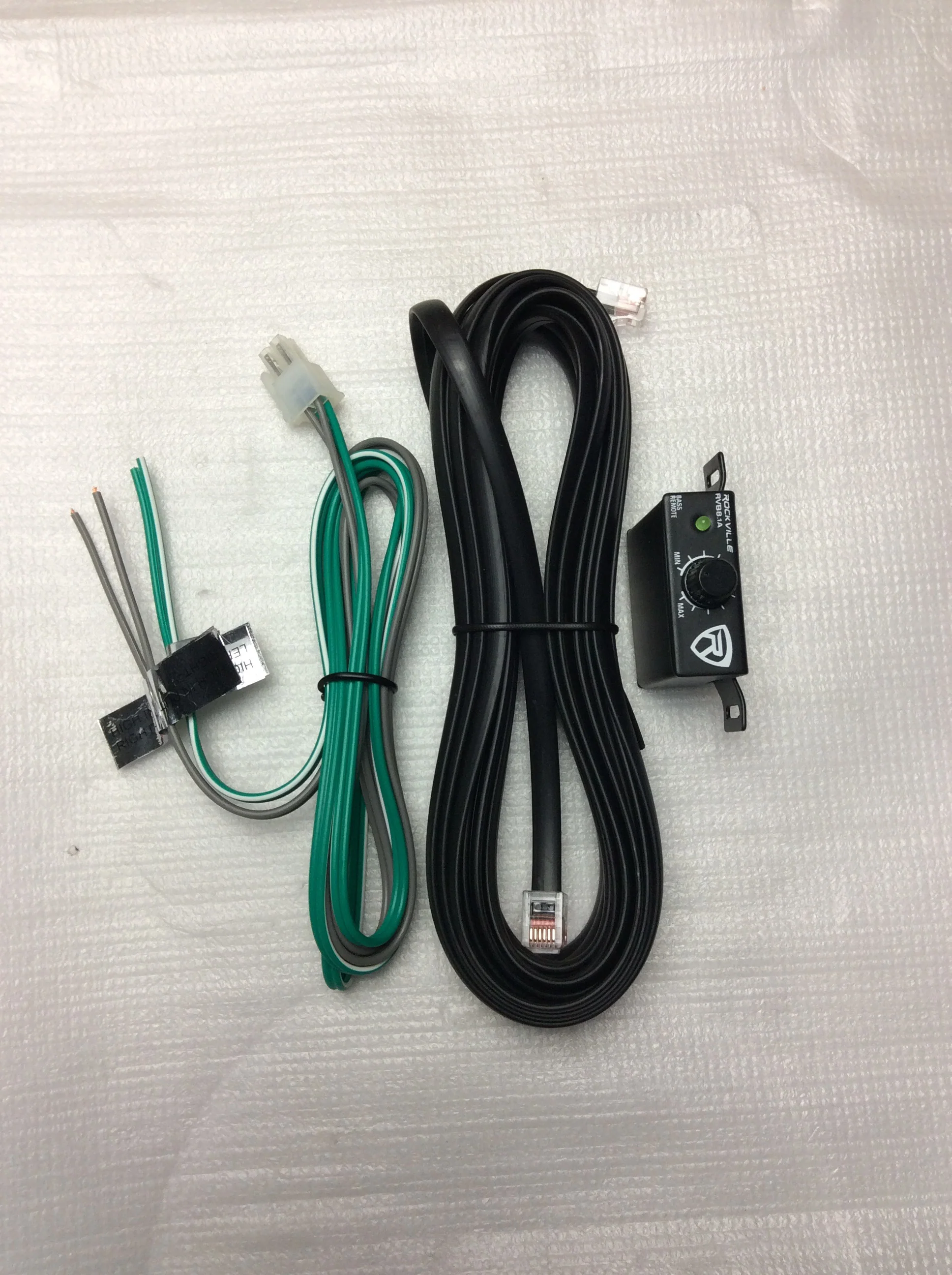 RVB8.1A CCESSORY KITS (high input wire, bass remote, and bass remote wire)
