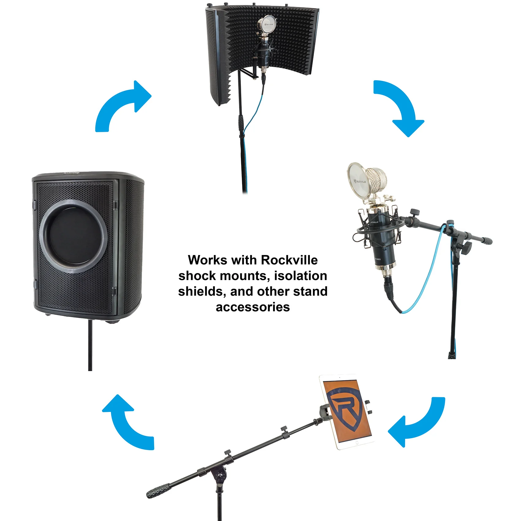 RVMIC1 Tripod Mic Stand + iStand 44 Mount + Wired Mic Bundle - Image 9