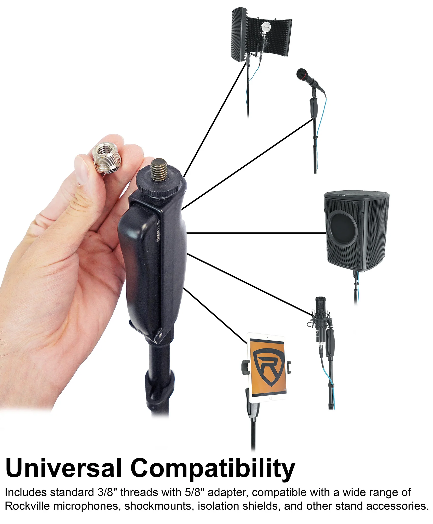 RVMIC4 V2 Mic Stand + RockShield 3 Isolation Shield Bundle - Image 5