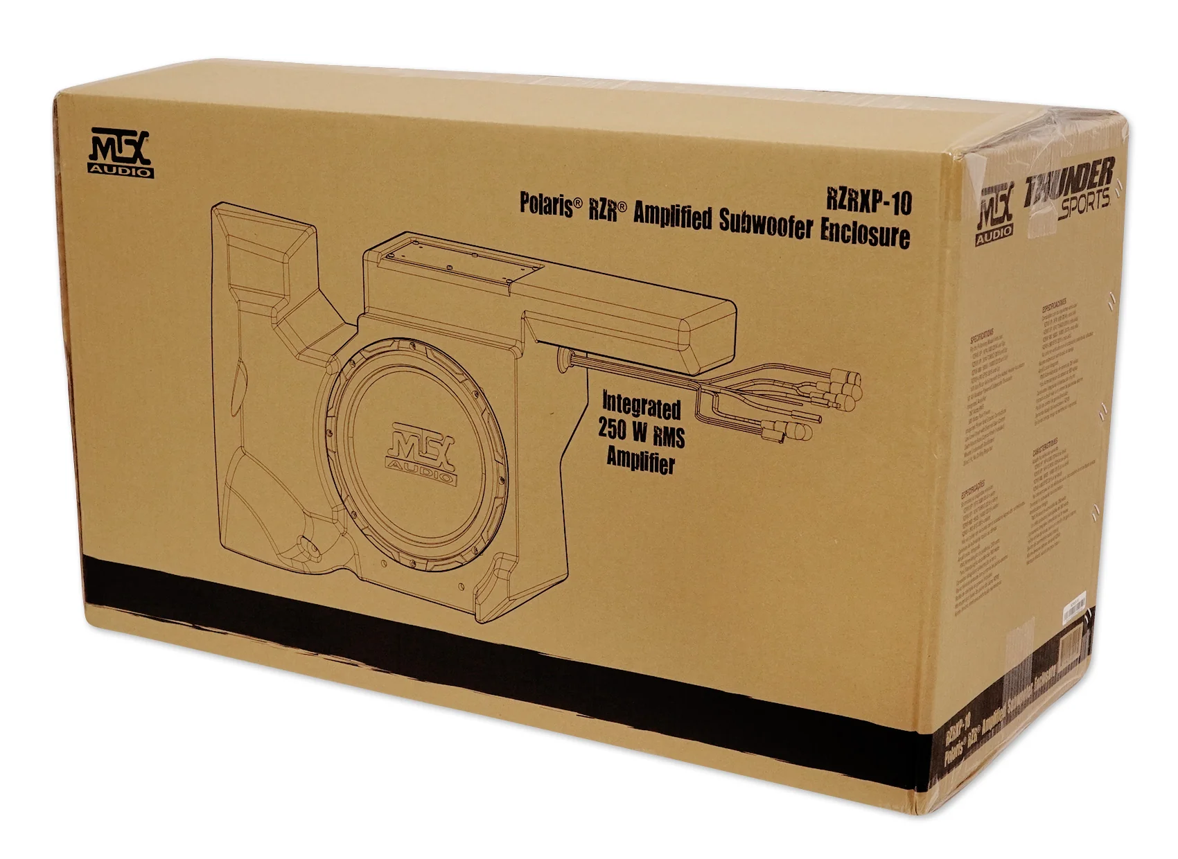 MTX RZRXP-10 10" 500w Subwoofer+Enclosure+8" Tower Speakers for Polaris RZR/UTV - Image 11