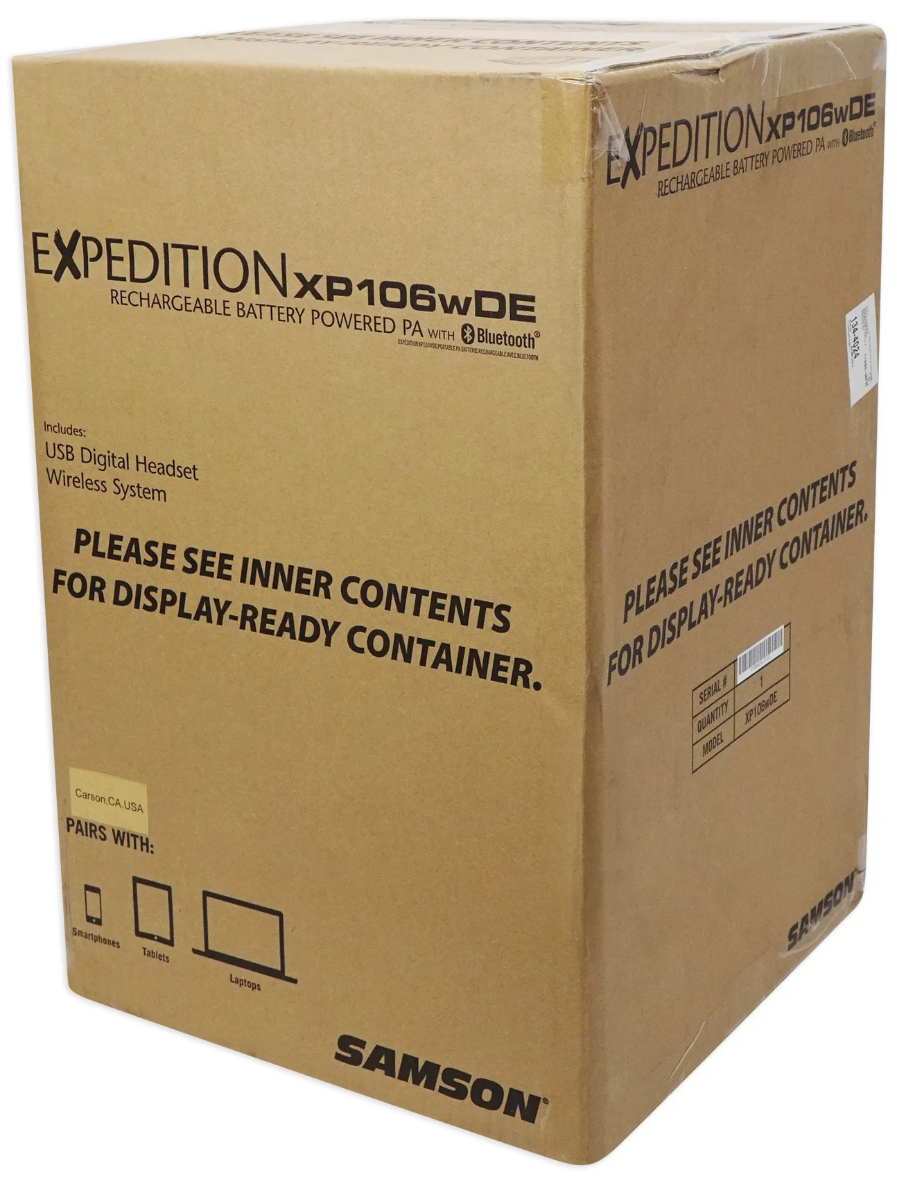 SAMSON XP106WDE 6" Rechargeable Bluetooth PA DJ Speaker+Stands+Headset+Mic+Case - Image 8