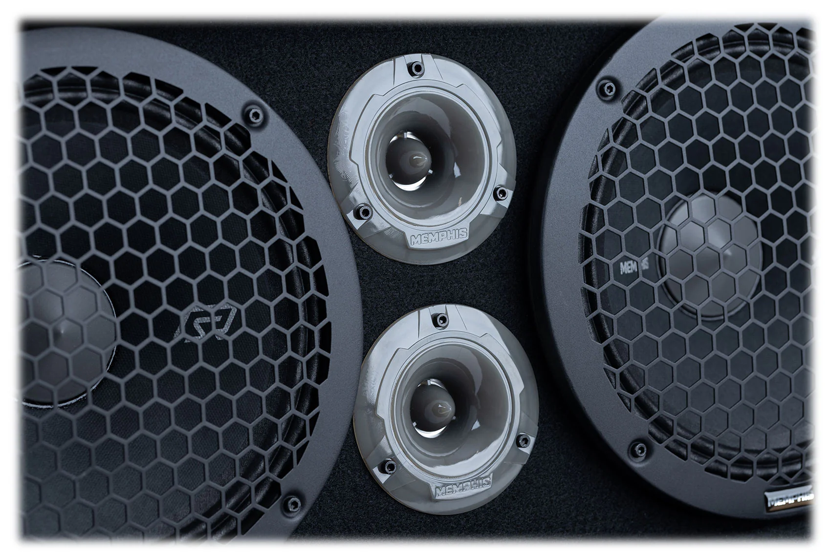 Memphis SRXPE10D4F Dual 10 inch Chuchero Car Enclosure Box w/ LED's and Bluetooth Speaker - Image 16