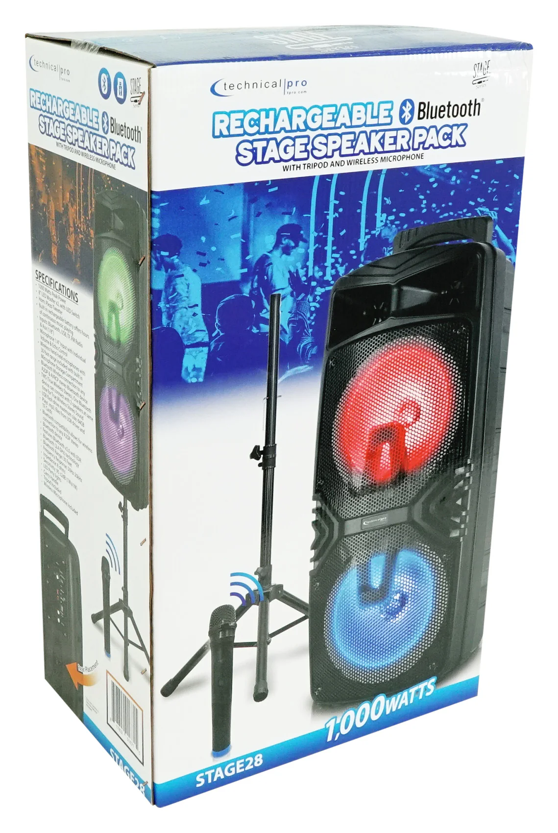 Technical Pro Dual 8" Rechargeable Karaoke Machine System Bundle with Stand & (2) Microphones - Image 13