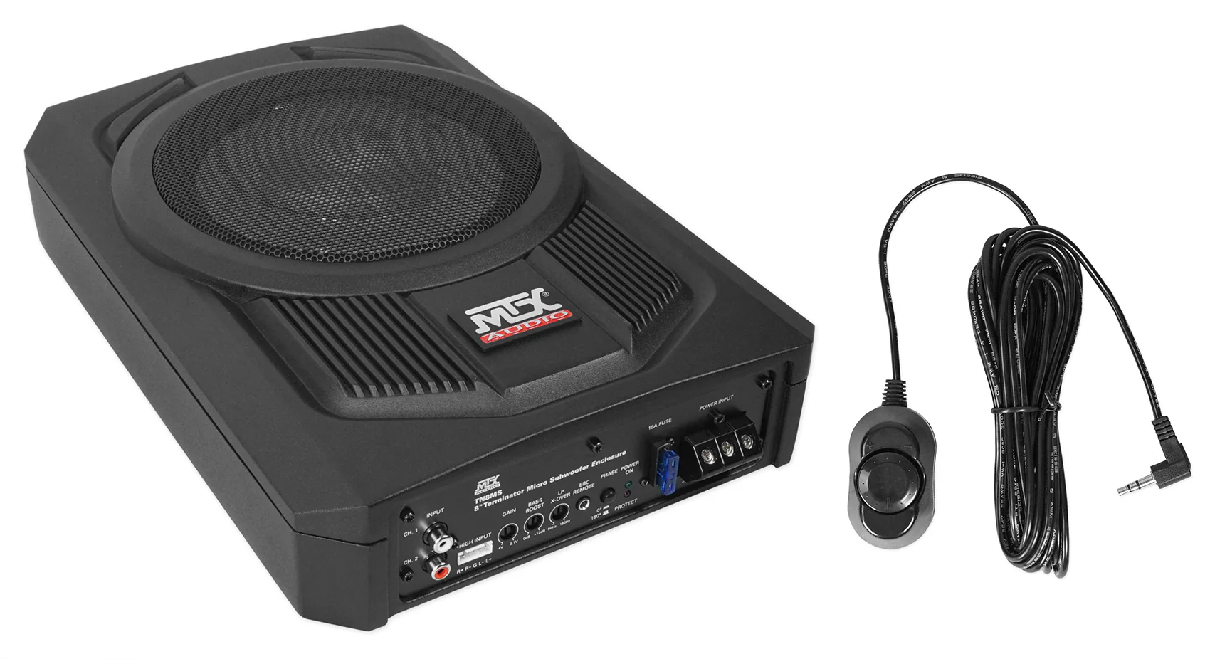 MTX TN8MS 8" 200w Slim Under-Seat Powered Car/Truck Subwoofer Sub+Remote+Amp Kit - Image 2