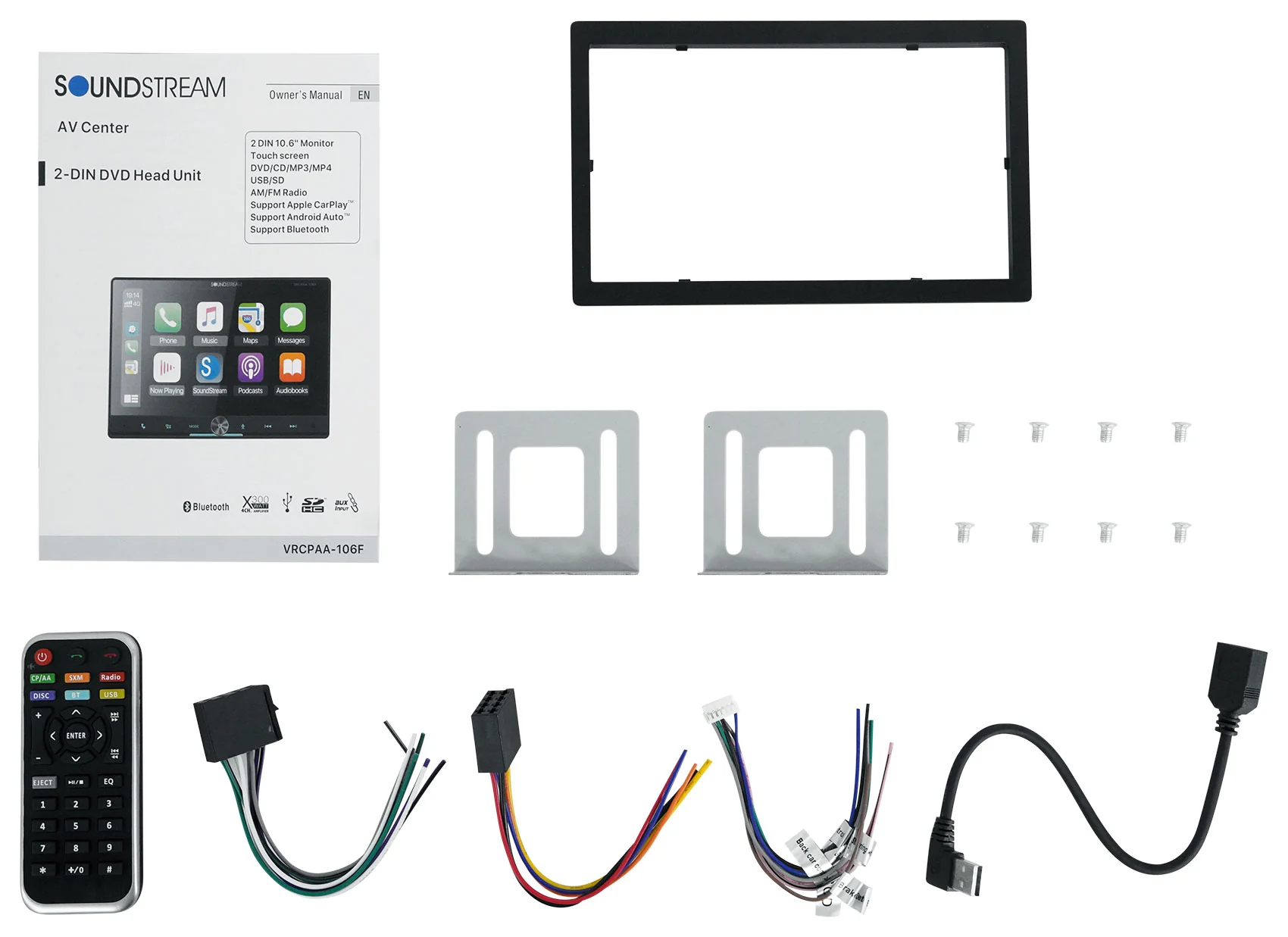 Soundstream VRCPAA-106F 10.6" Monitor Bluetooth/Carplay/Android Receiver+Camera - Image 19