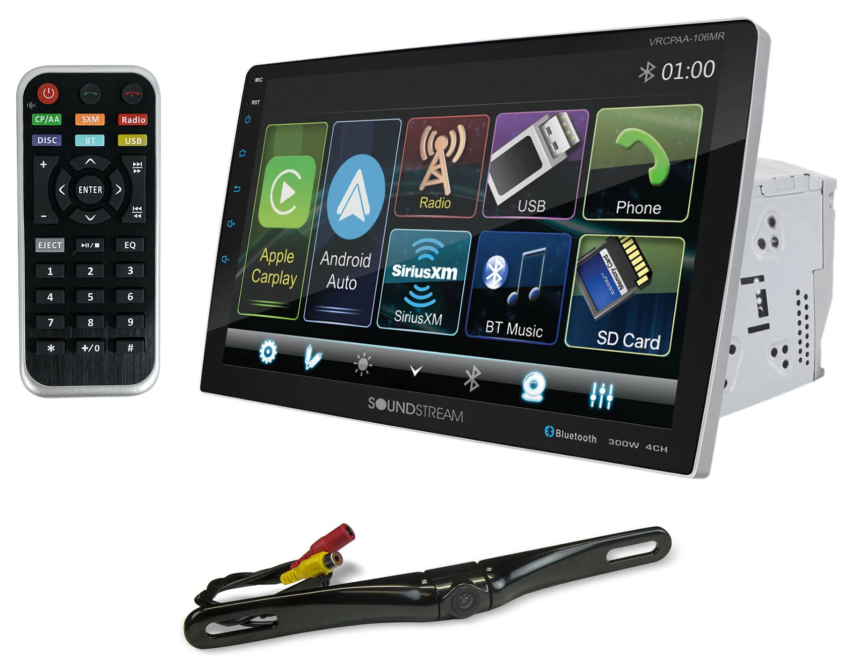 Soundstream VRCPAA-106M 10.6" Car Receiver Bluetooth/Carplay/Android+Backup Cam