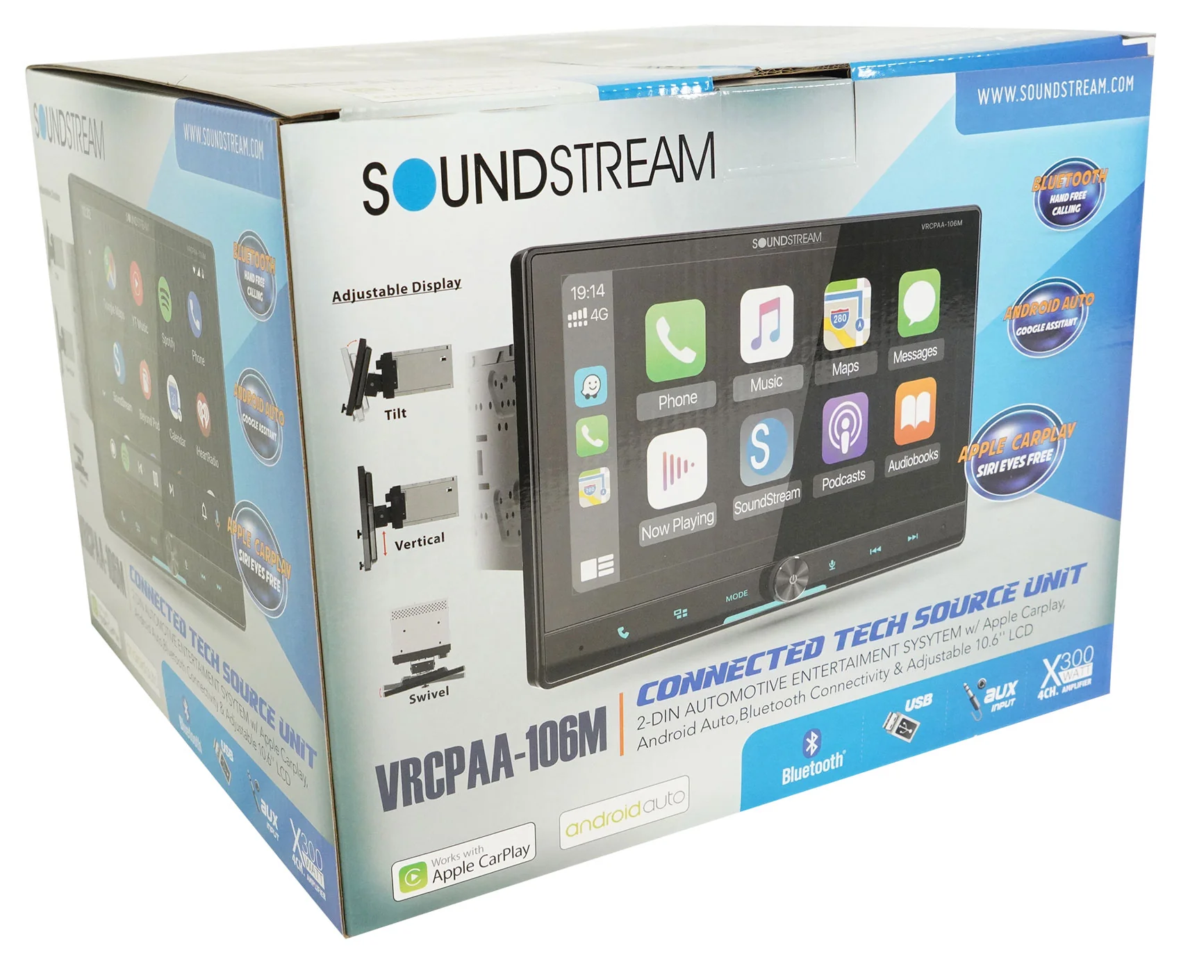 Soundstream VRCPAA-106M 10.6" Car Receiver Bluetooth/Carplay/Android+Backup Cam - Image 11