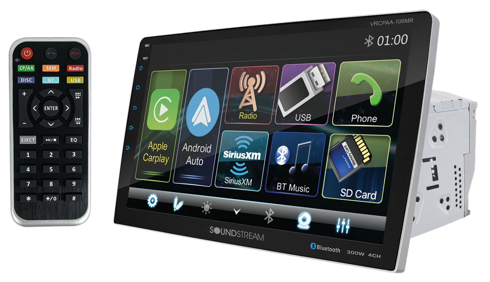 Soundstream VRCPAA-106M 10.6" Car Receiver Bluetooth/Carplay/Android+Backup Cam - Image 3