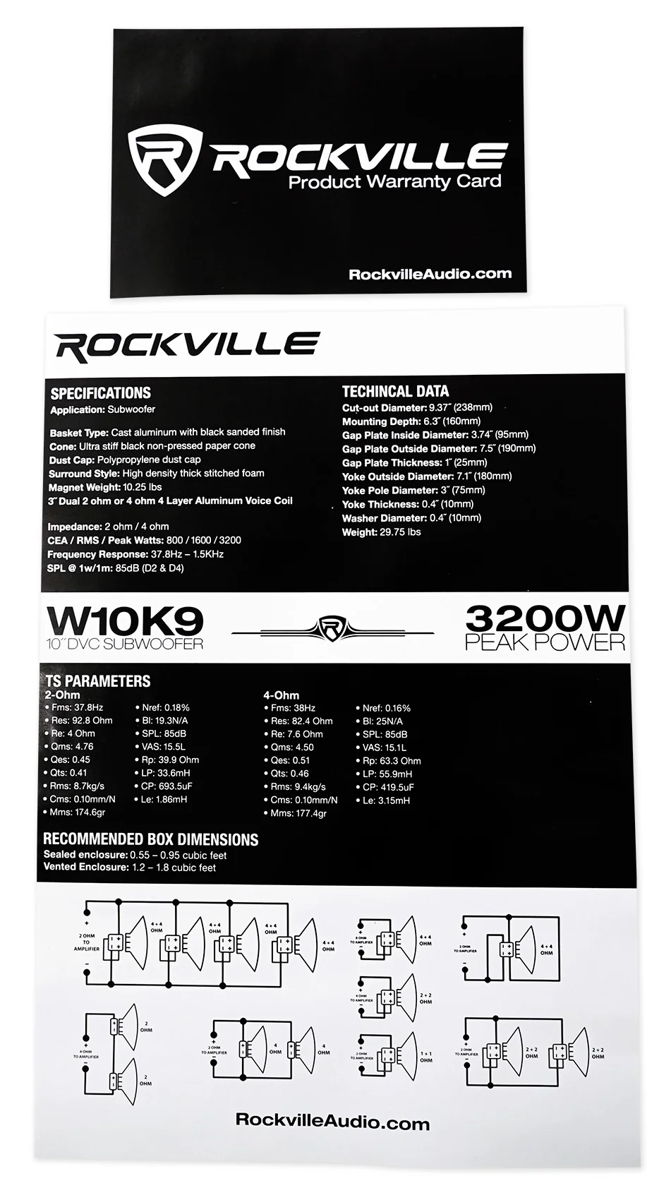 W10K9D4 10" Subwoofer + dB13 Amplifier Bundle - Image 2