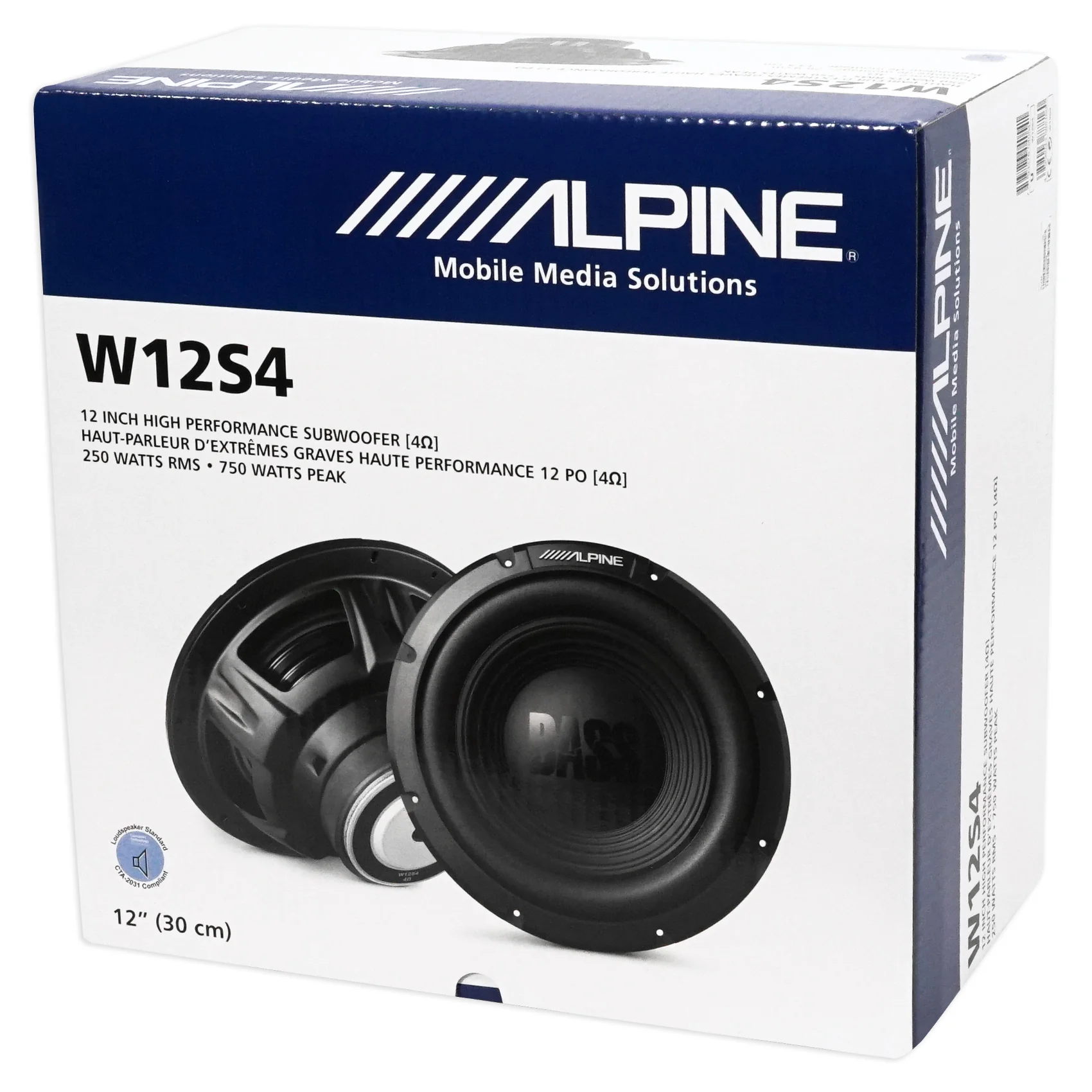Alpine W12S4 12" 750w Car Subwoofer+Sealed Sub Box Enclosure+Amplifier+Amp Kit - Image 7