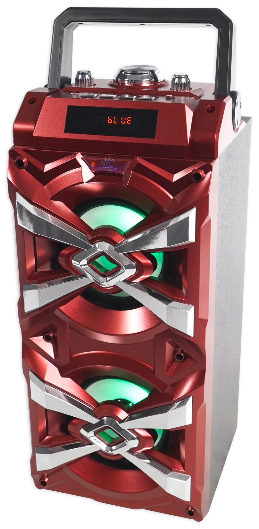NYC Acoustics X-Tower Bluetooth Karaoke Machine System w/LED's+(2) Wireless Mics - Image 2