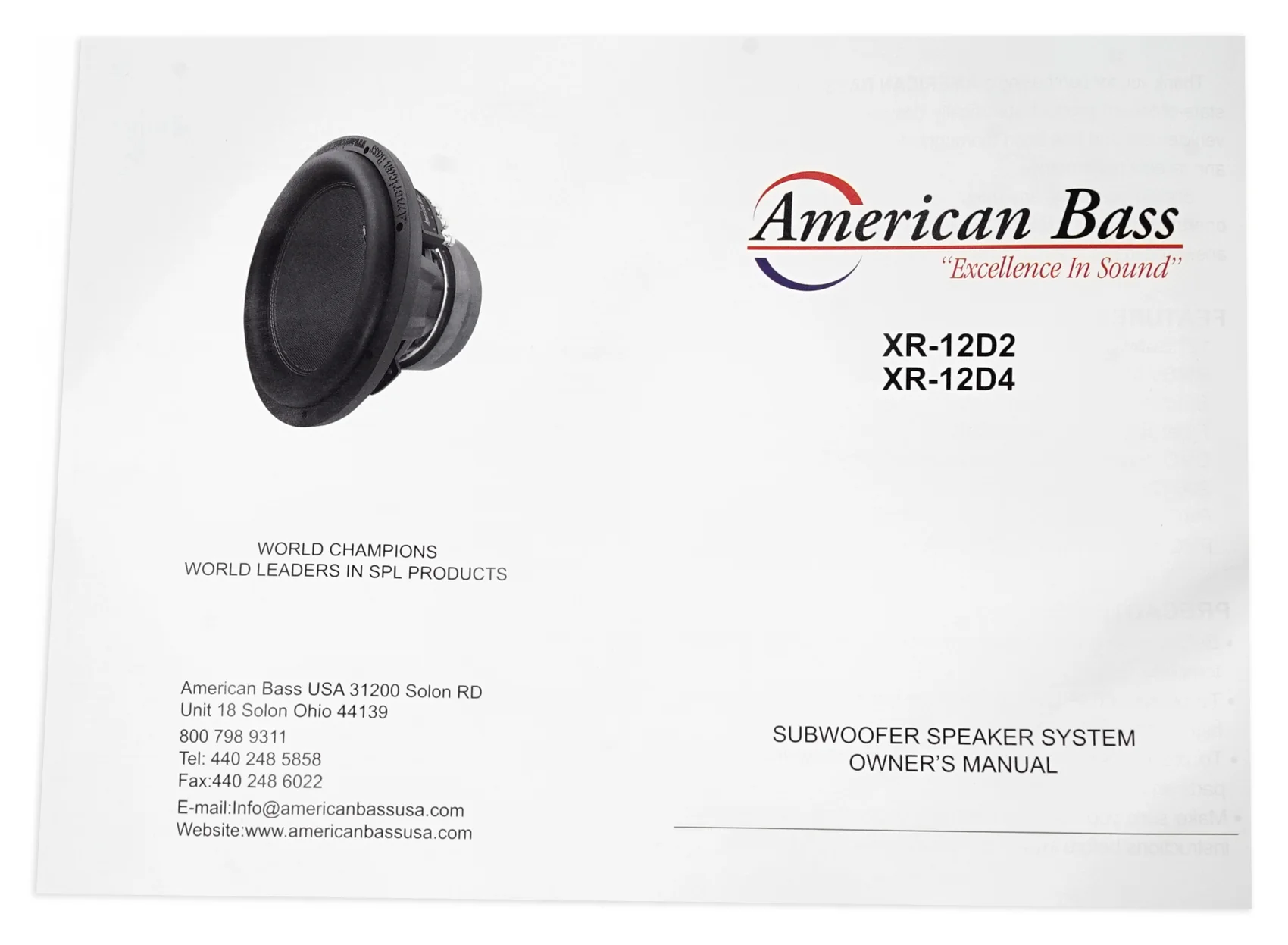 American Bass XR-12D4 2400w 12" Competition Subwoofer+Vented Sub Box Enclosure - Image 8