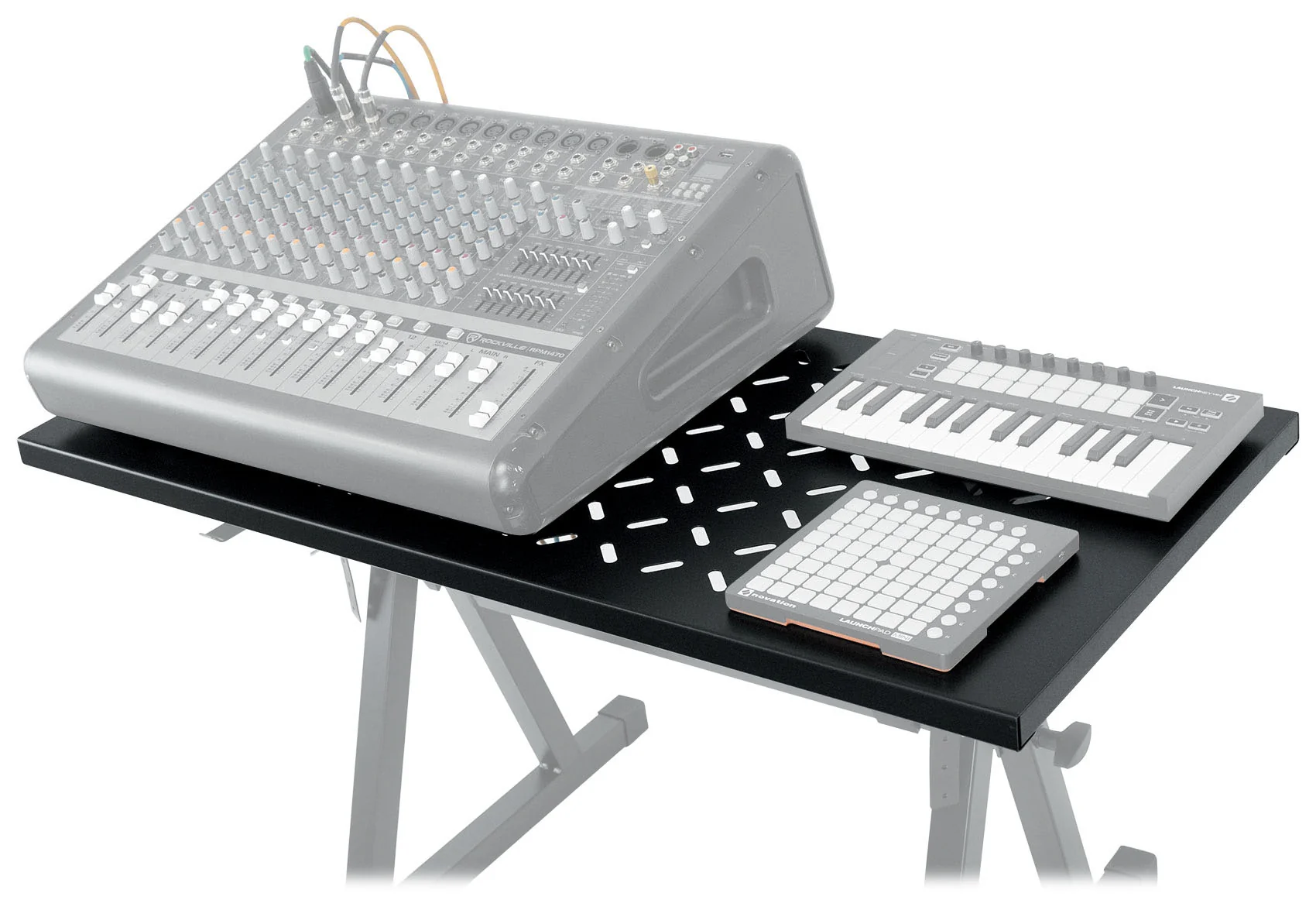 Rockville Z40W Keyboard Stand + KS1 DJ Shelf Bundle - Image 3